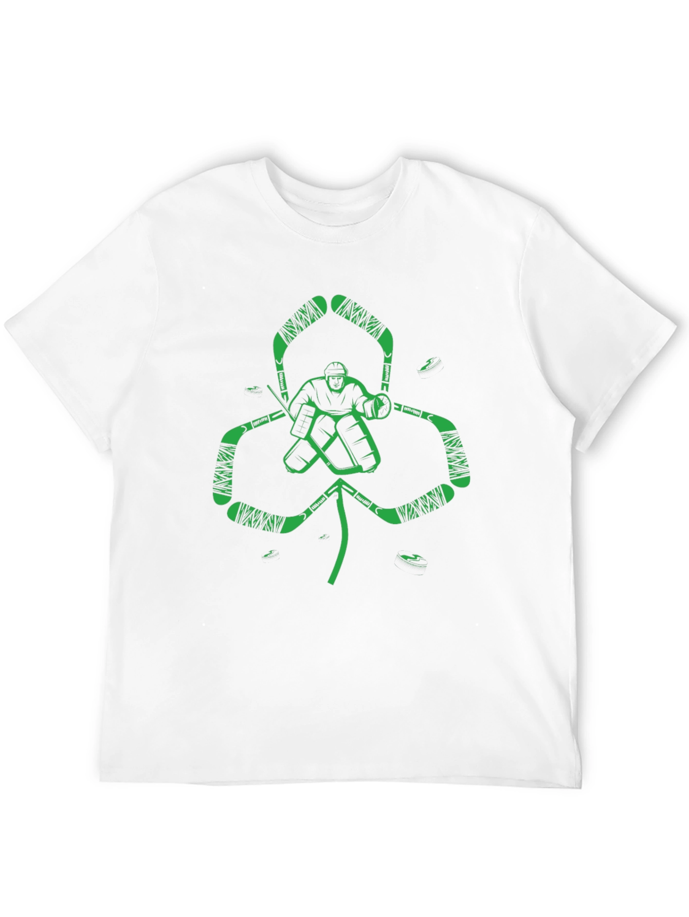 Hockey Goalie Shamrock T-Shirt - Lucky Irish Style