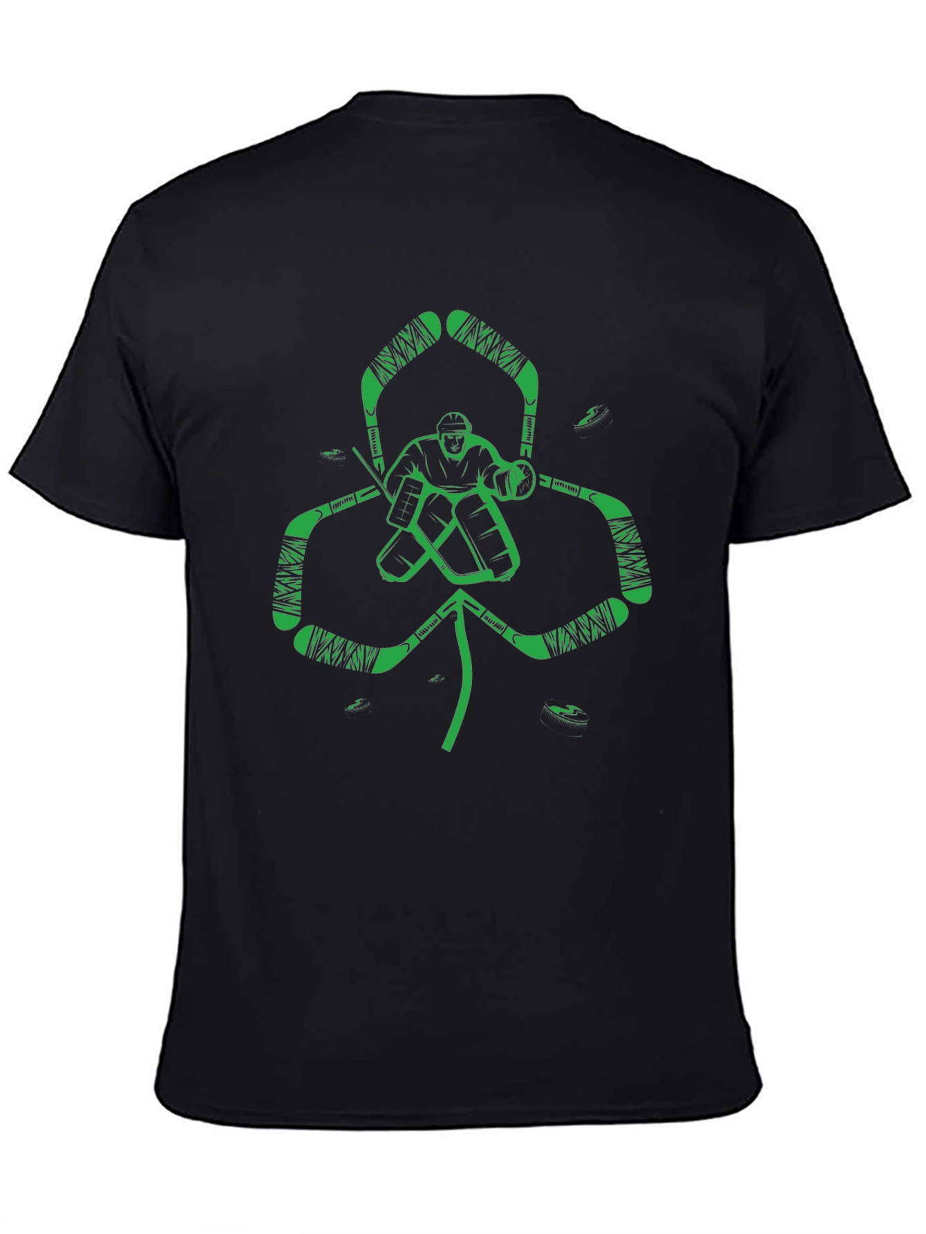 Hockey Goalie Shamrock T-Shirt - Lucky Irish Style