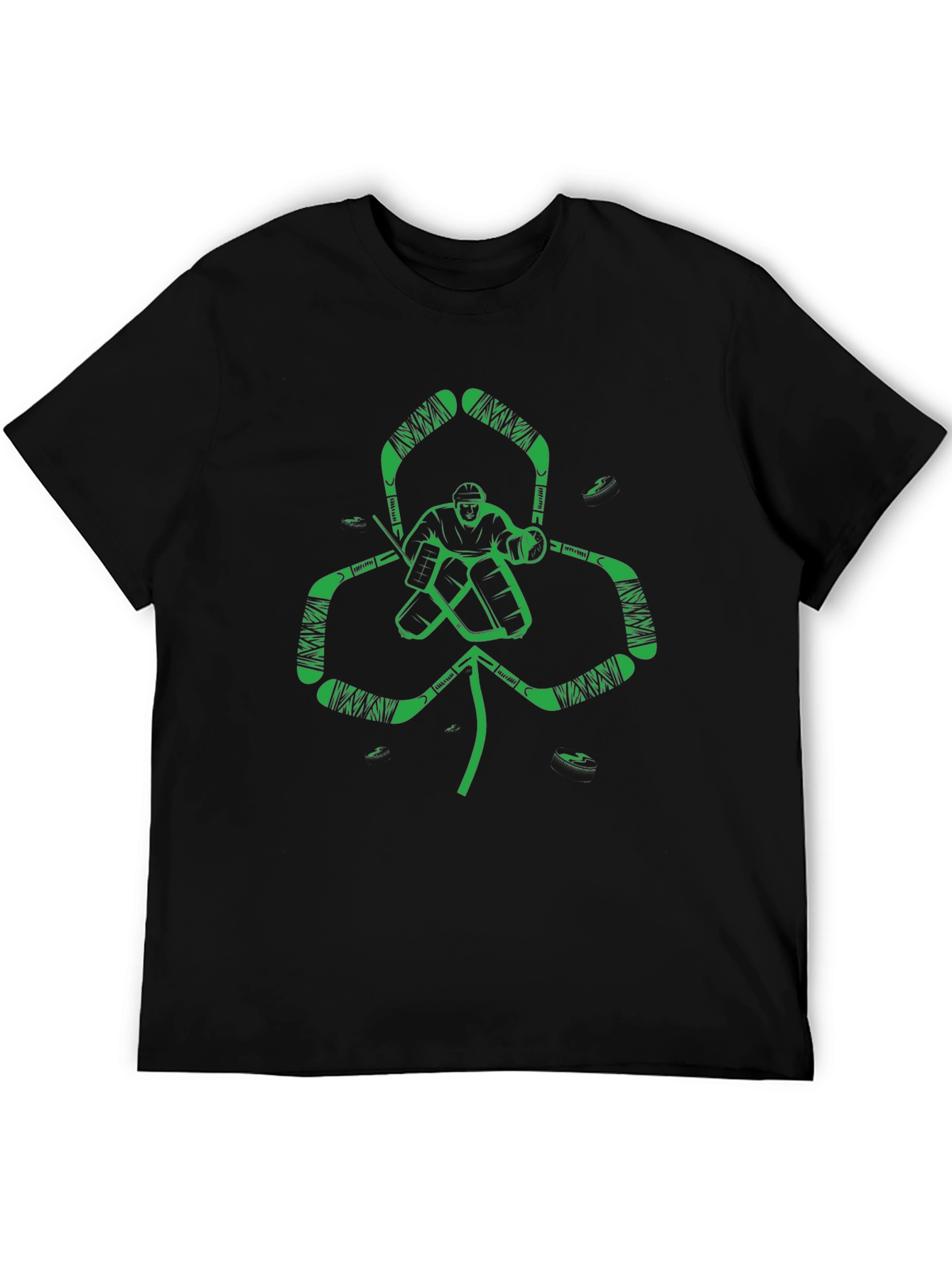 Hockey Goalie Shamrock T-Shirt - Lucky Irish Style