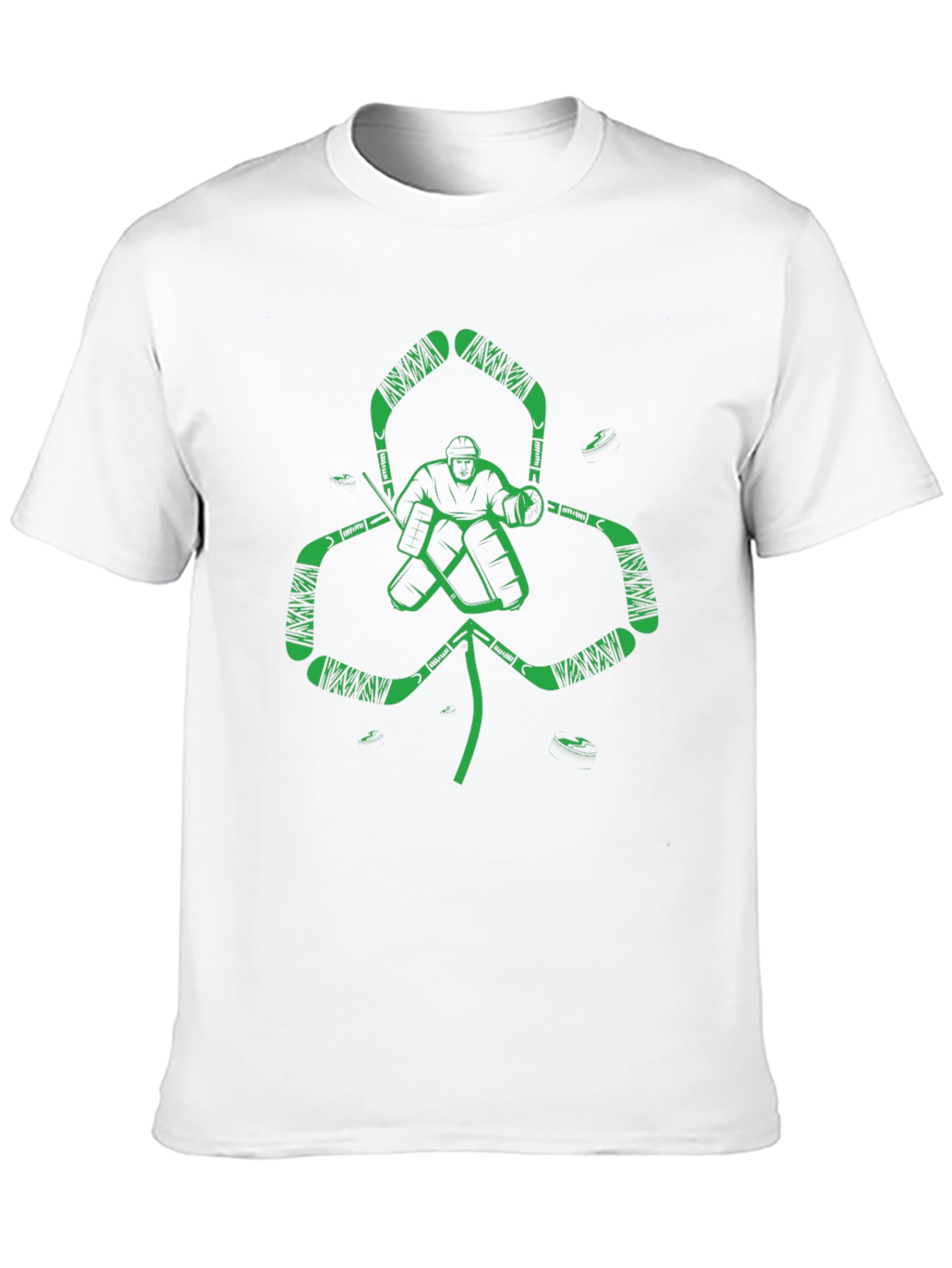 Hockey Goalie Shamrock T-Shirt - Lucky Irish Style
