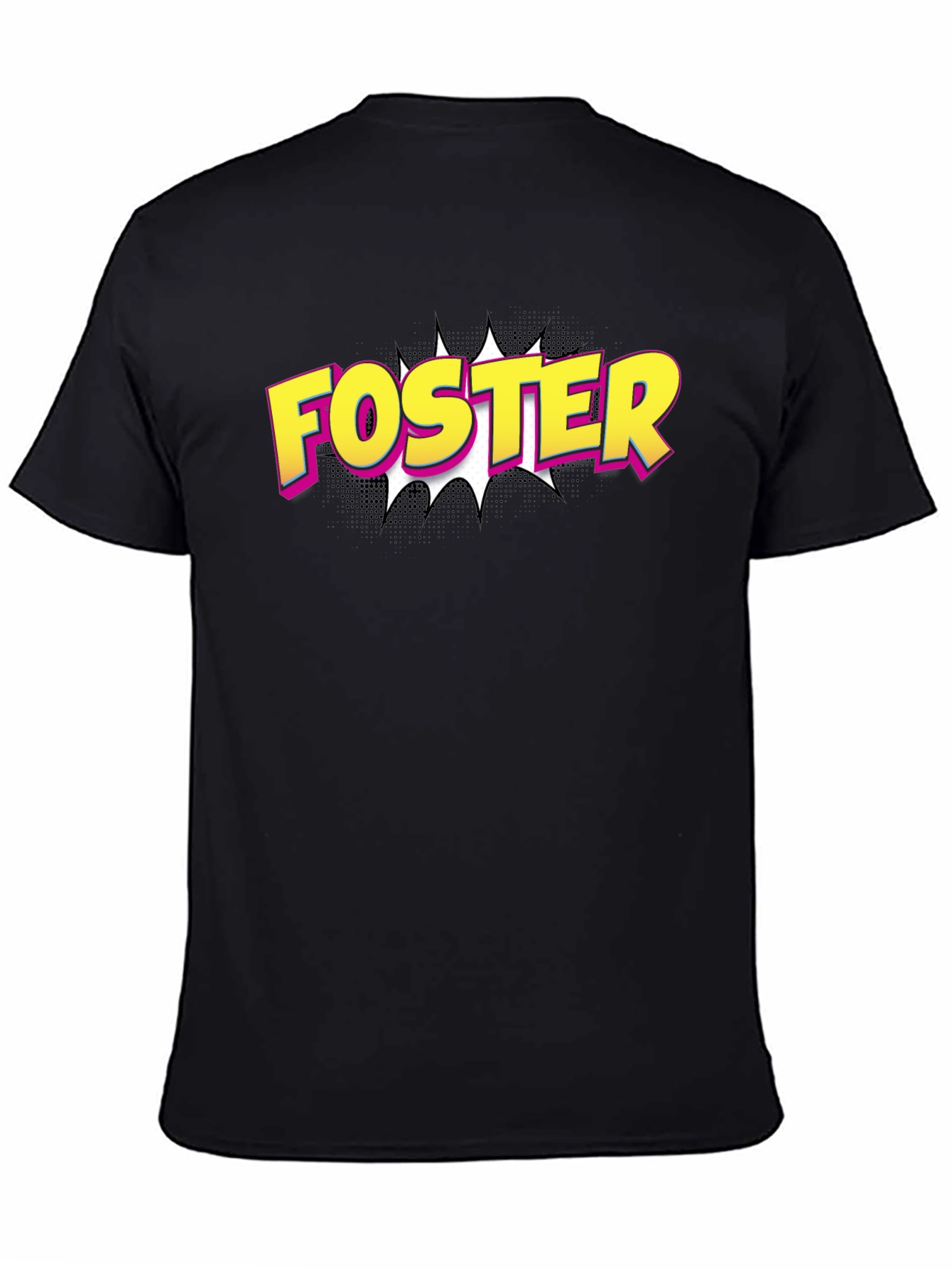 Foster Comic Style T-Shirt - Black Cotton Tee