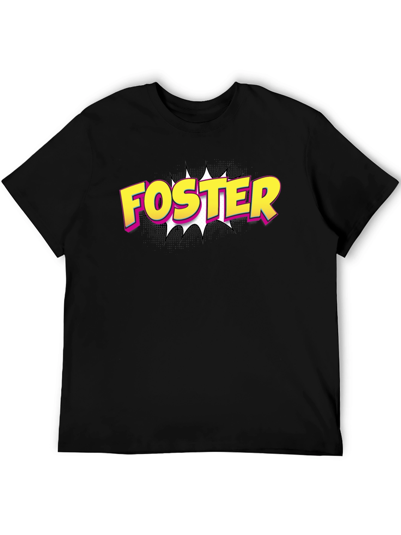 Foster Comic Style T-Shirt - Black Cotton Tee