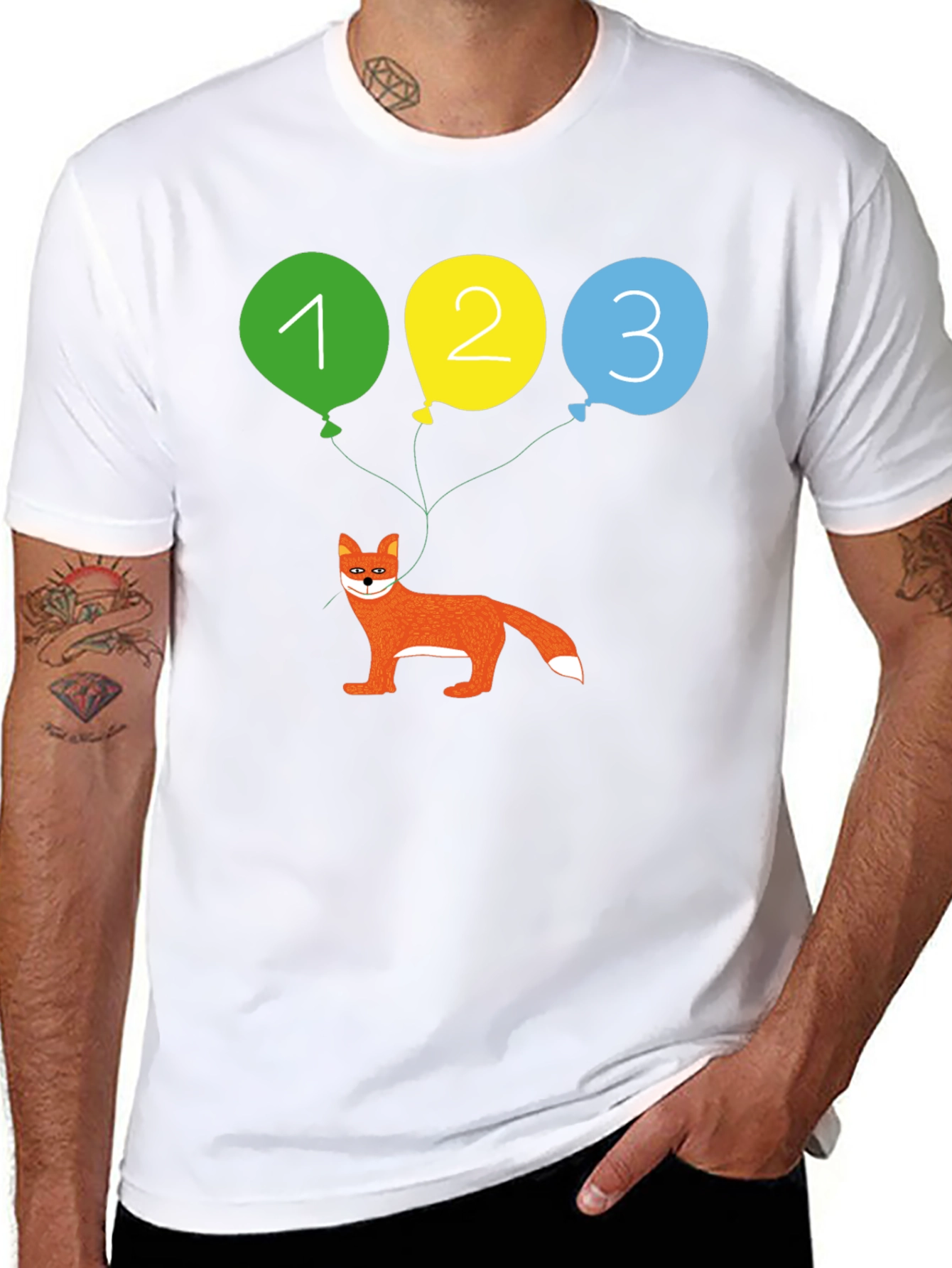 Fox and Balloons Graphic Tee