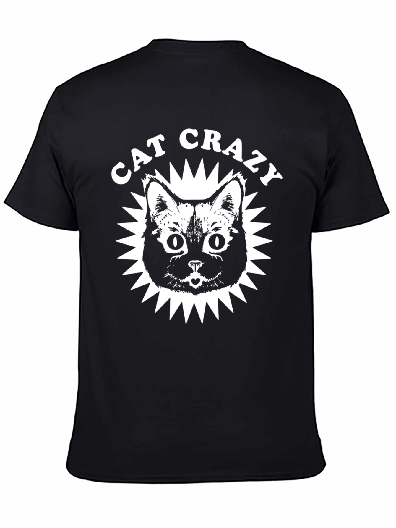 Cat Crazy Graphic T-Shirt - Black