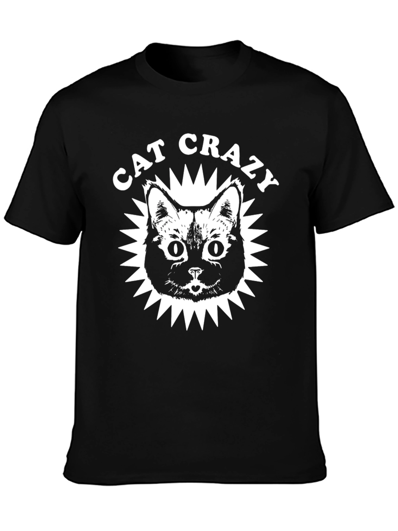 Cat Crazy Graphic T-Shirt - Black