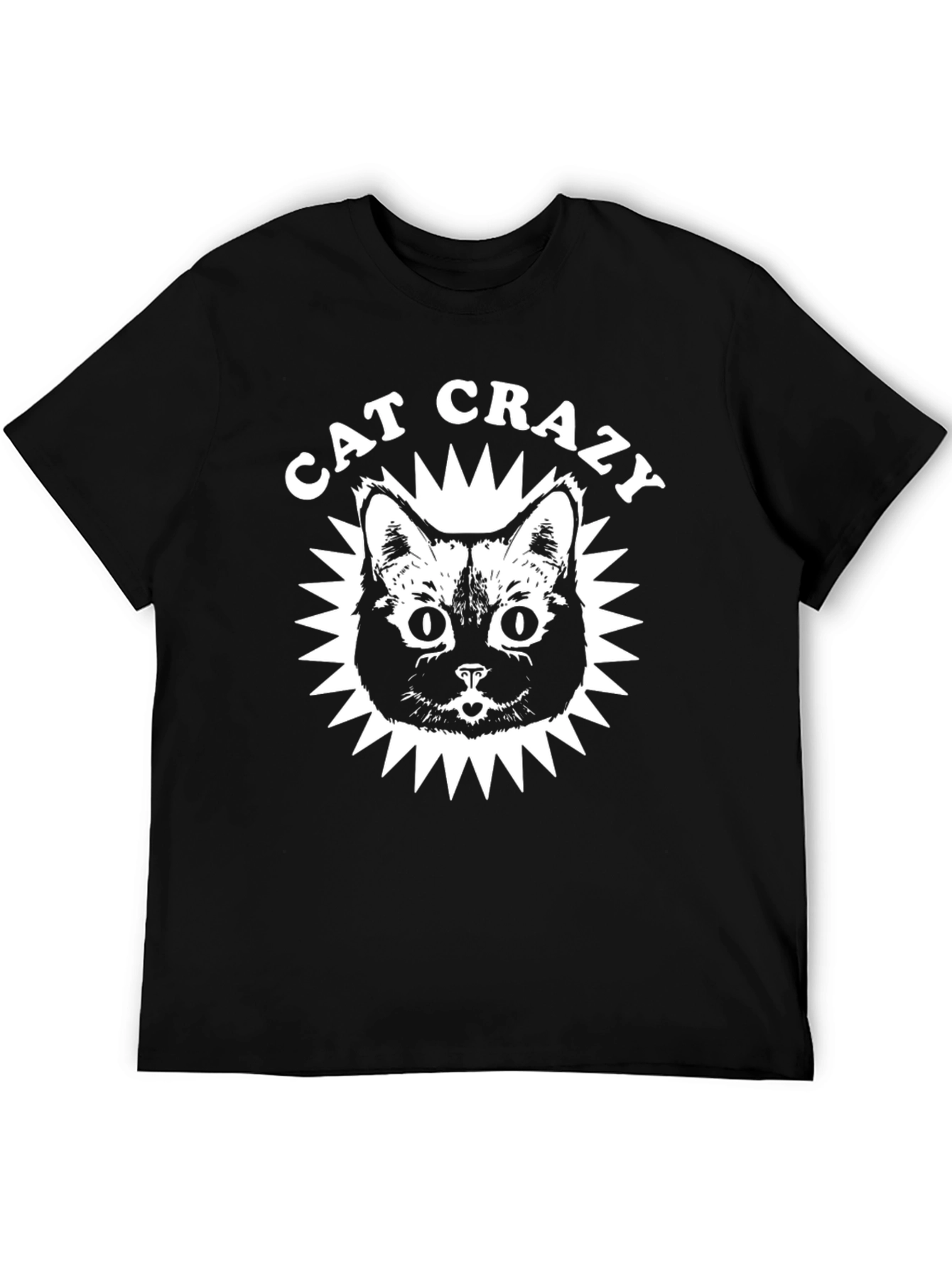 Cat Crazy Graphic T-Shirt - Black