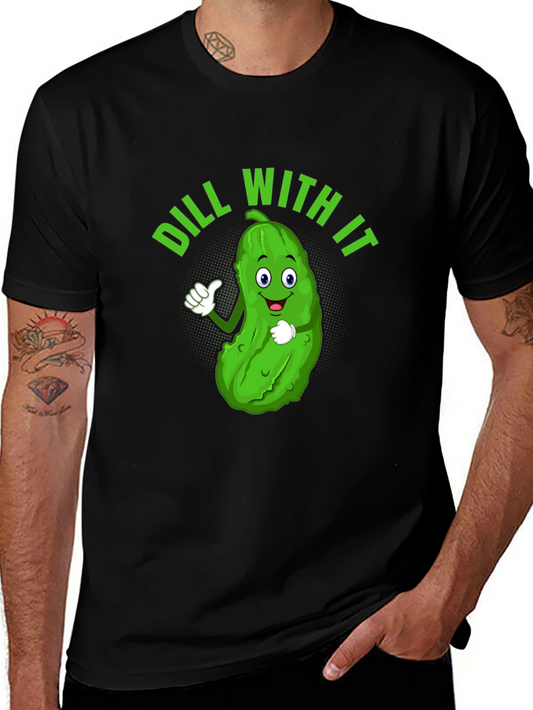 Dill With It Funny Pickle Graphic Tee