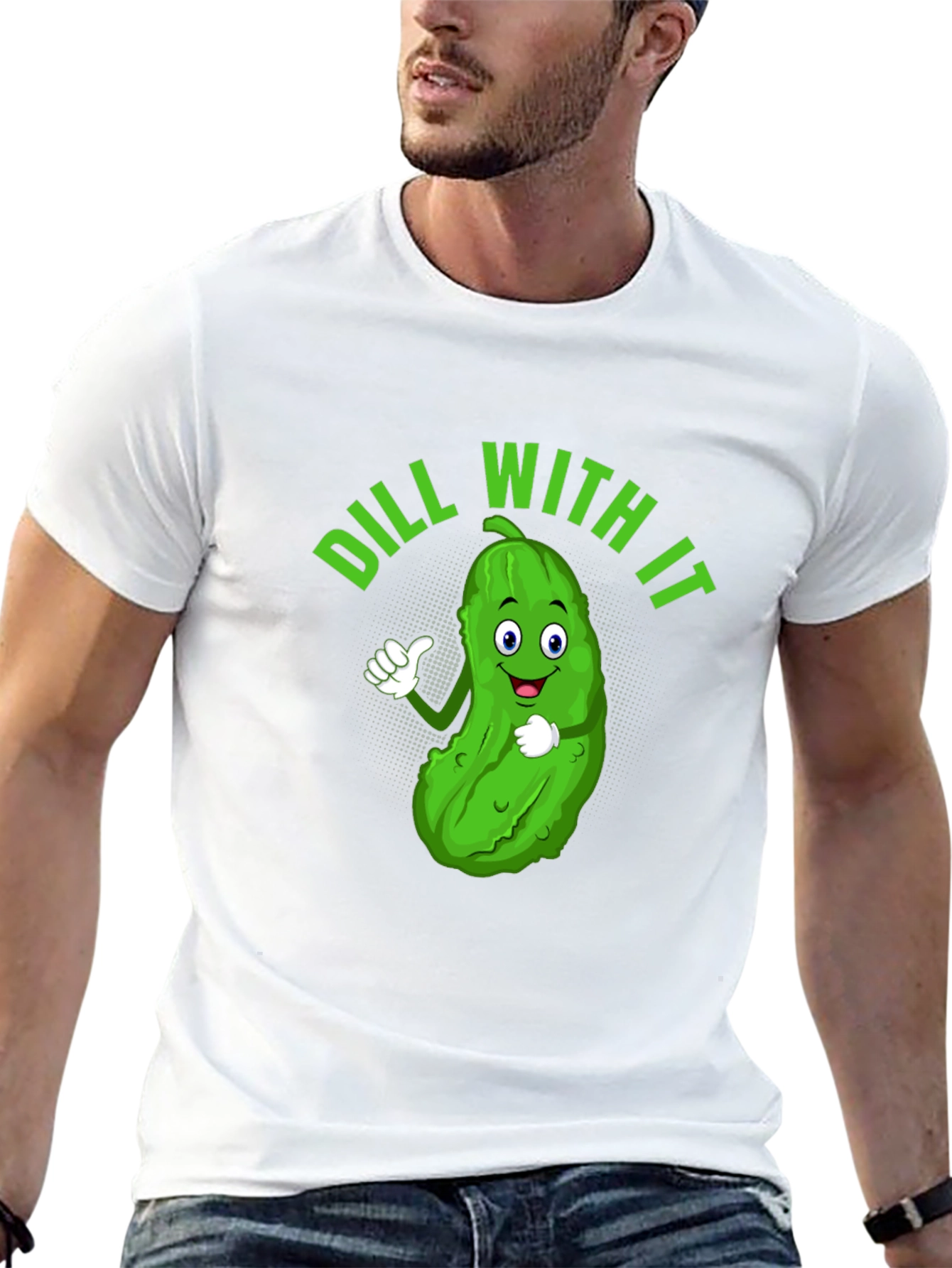 Dill With It Funny Pickle Graphic Tee