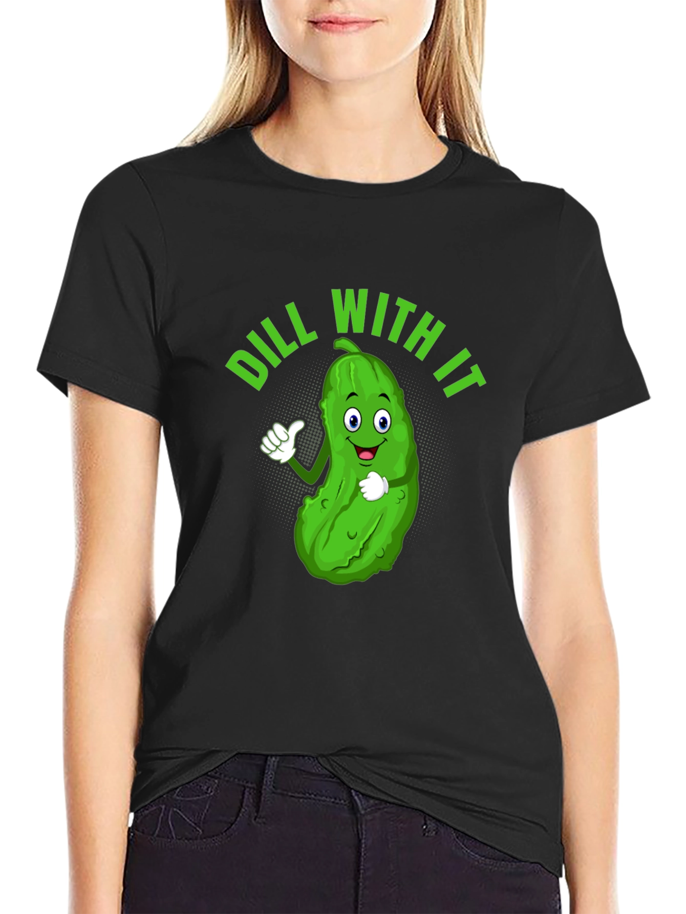 Dill With It Funny Pickle Graphic Tee