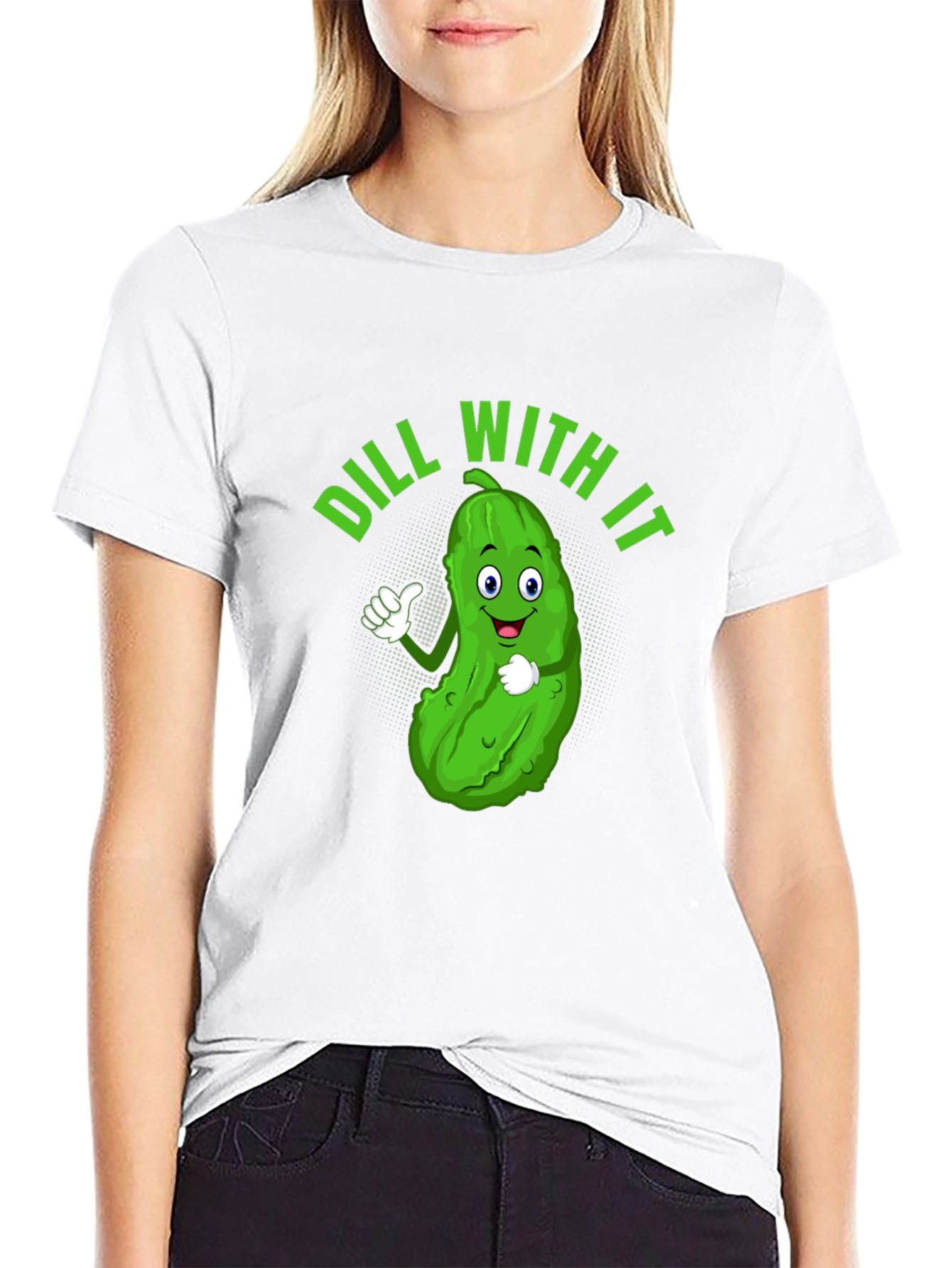 Dill With It Funny Pickle Graphic Tee