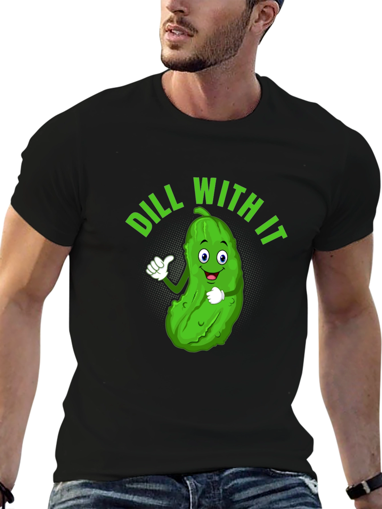 Dill With It Funny Pickle Graphic Tee
