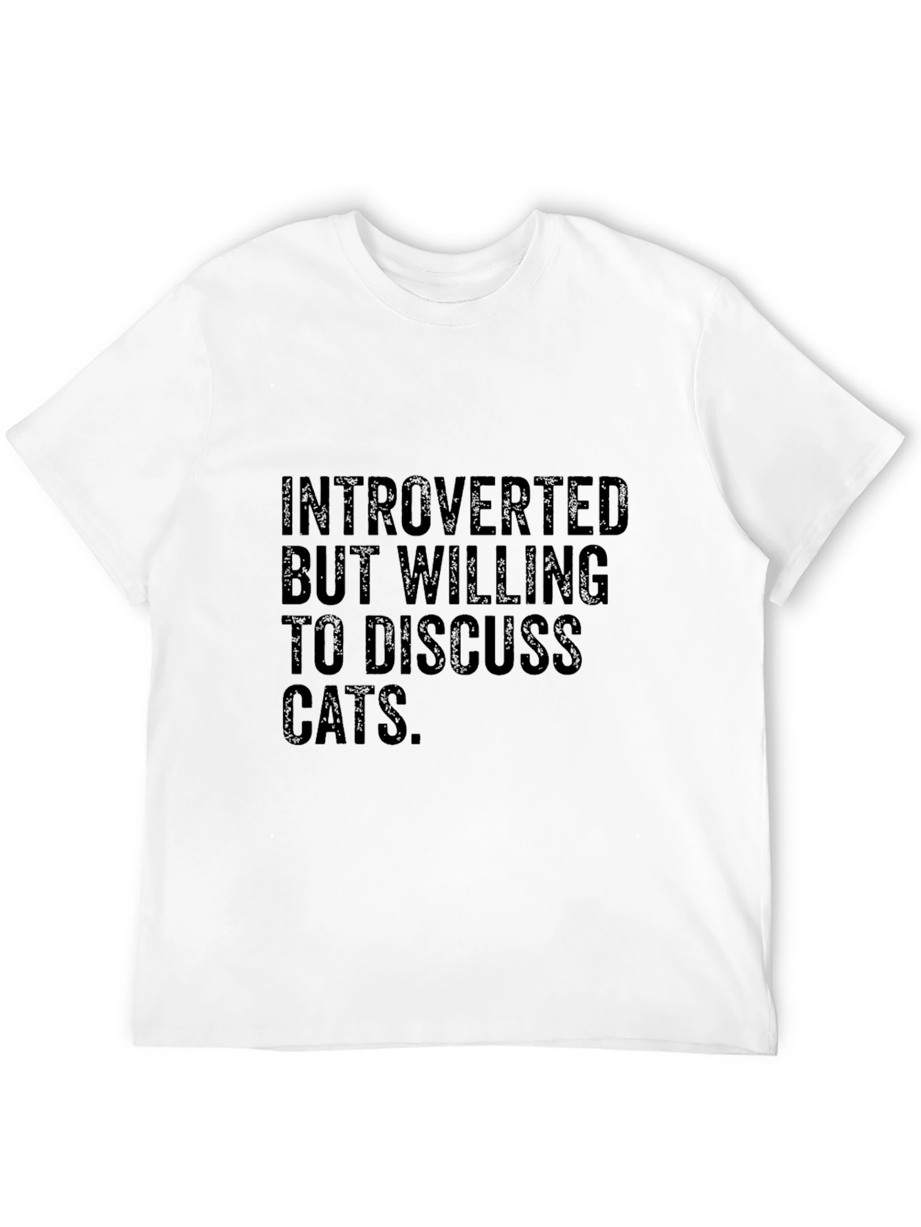 Introverted Cat Lover Black T-Shirt