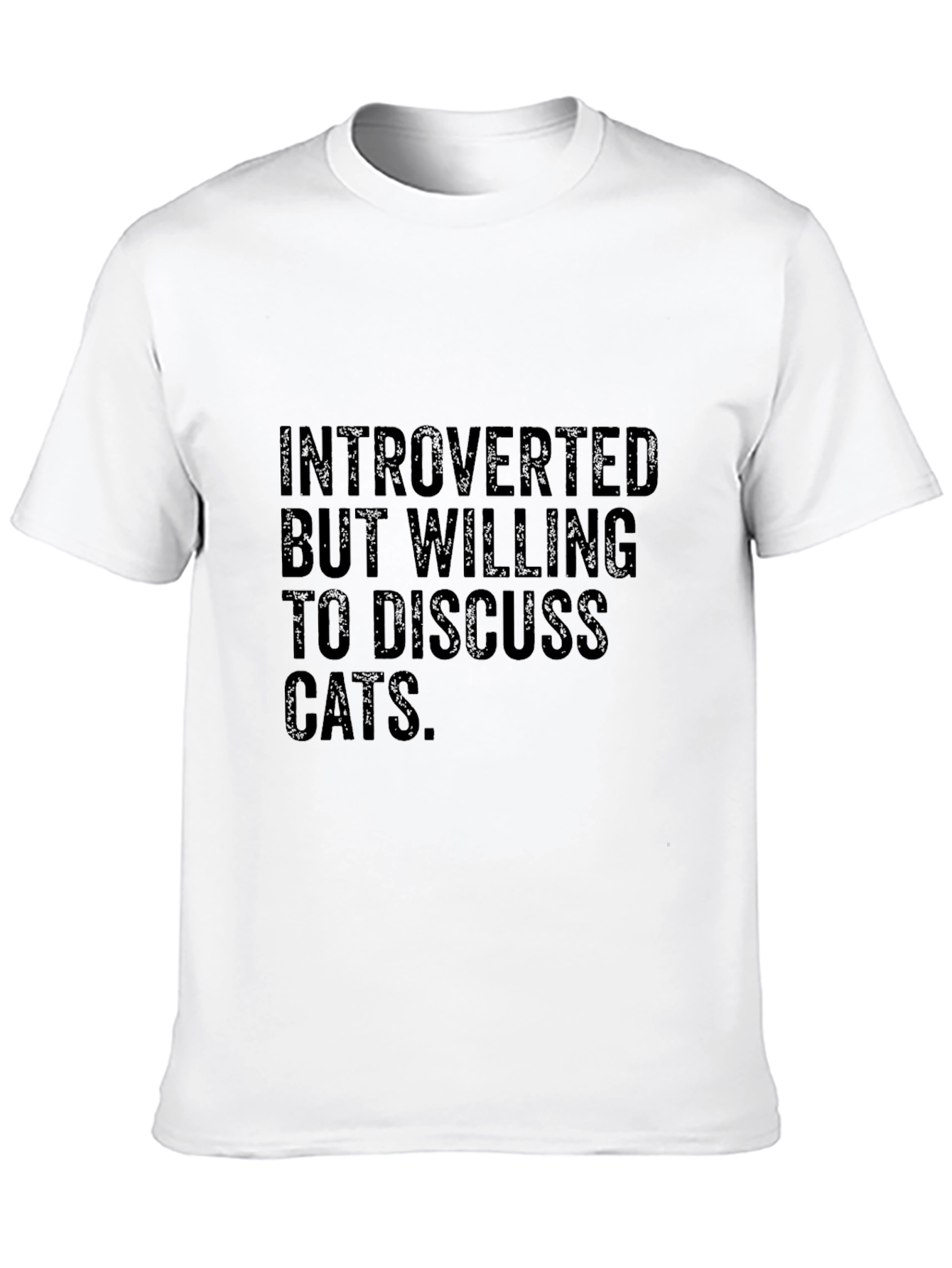 Introverted Cat Lover Black T-Shirt