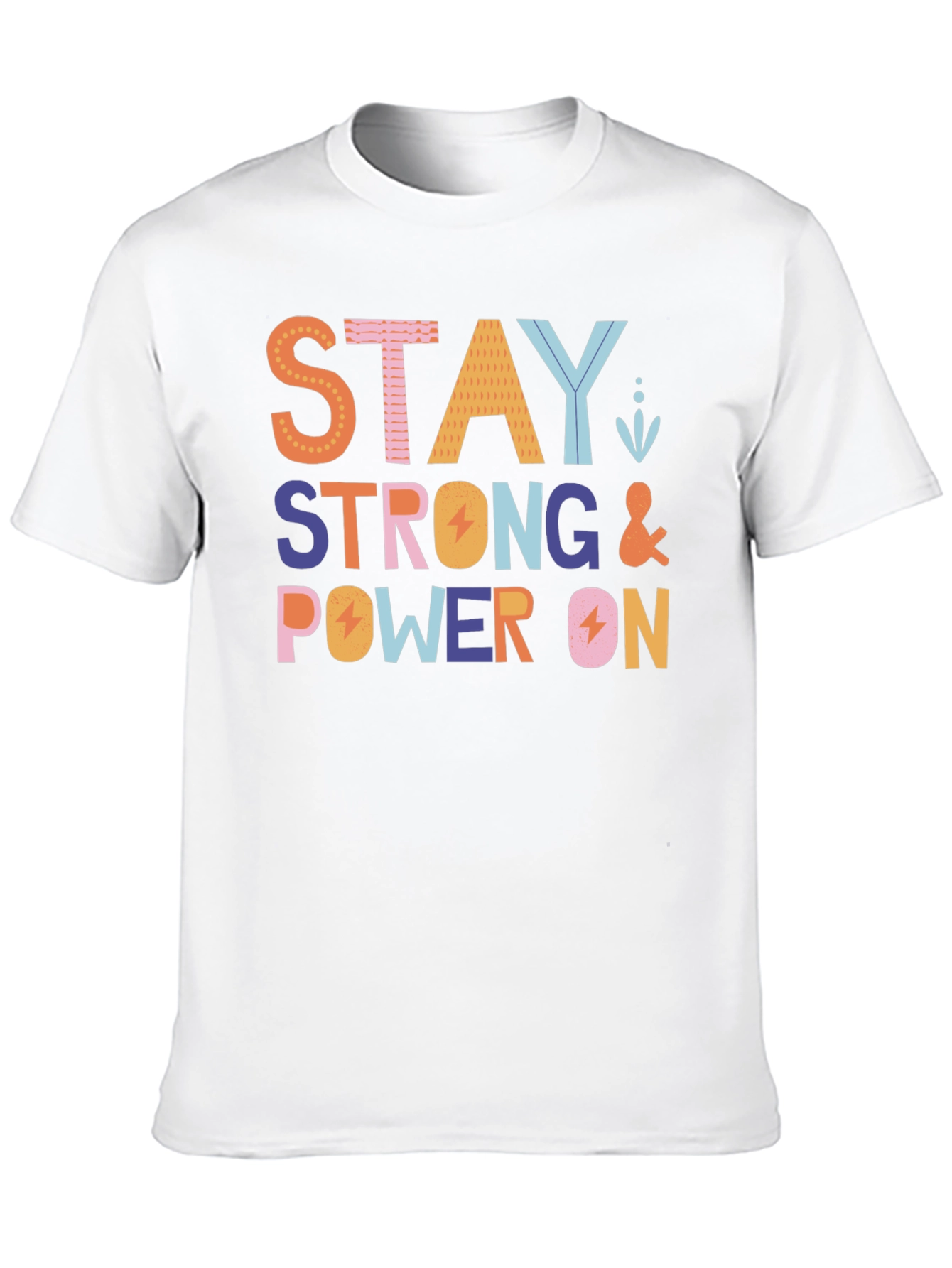 Stay Strong Power On Graphic Tee - Black