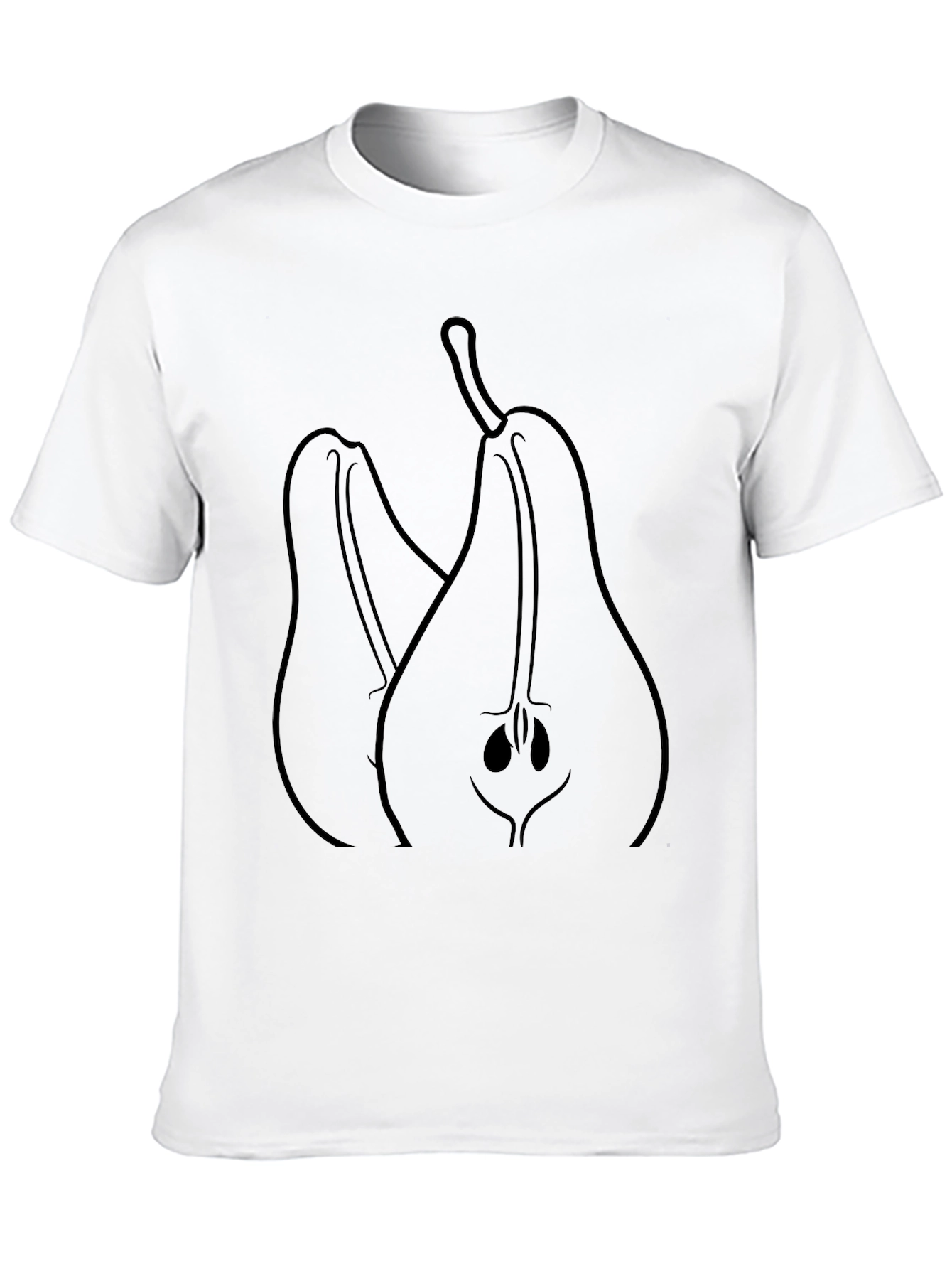 Black Pear Graphic Tee - Fruit Design T-Shirt