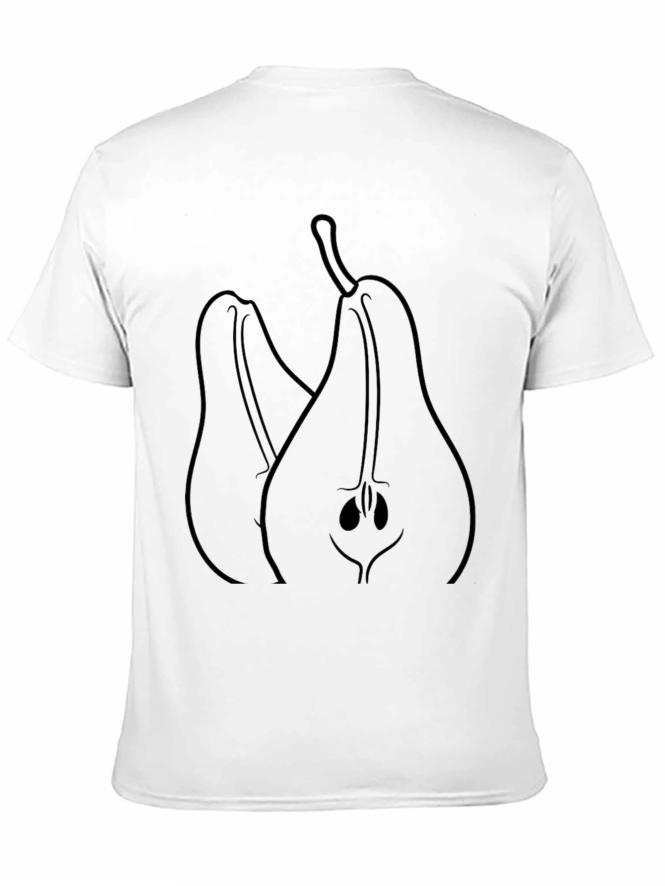 Black Pear Graphic Tee - Fruit Design T-Shirt