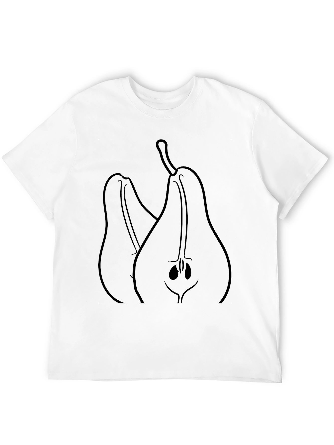 Black Pear Graphic Tee - Fruit Design T-Shirt