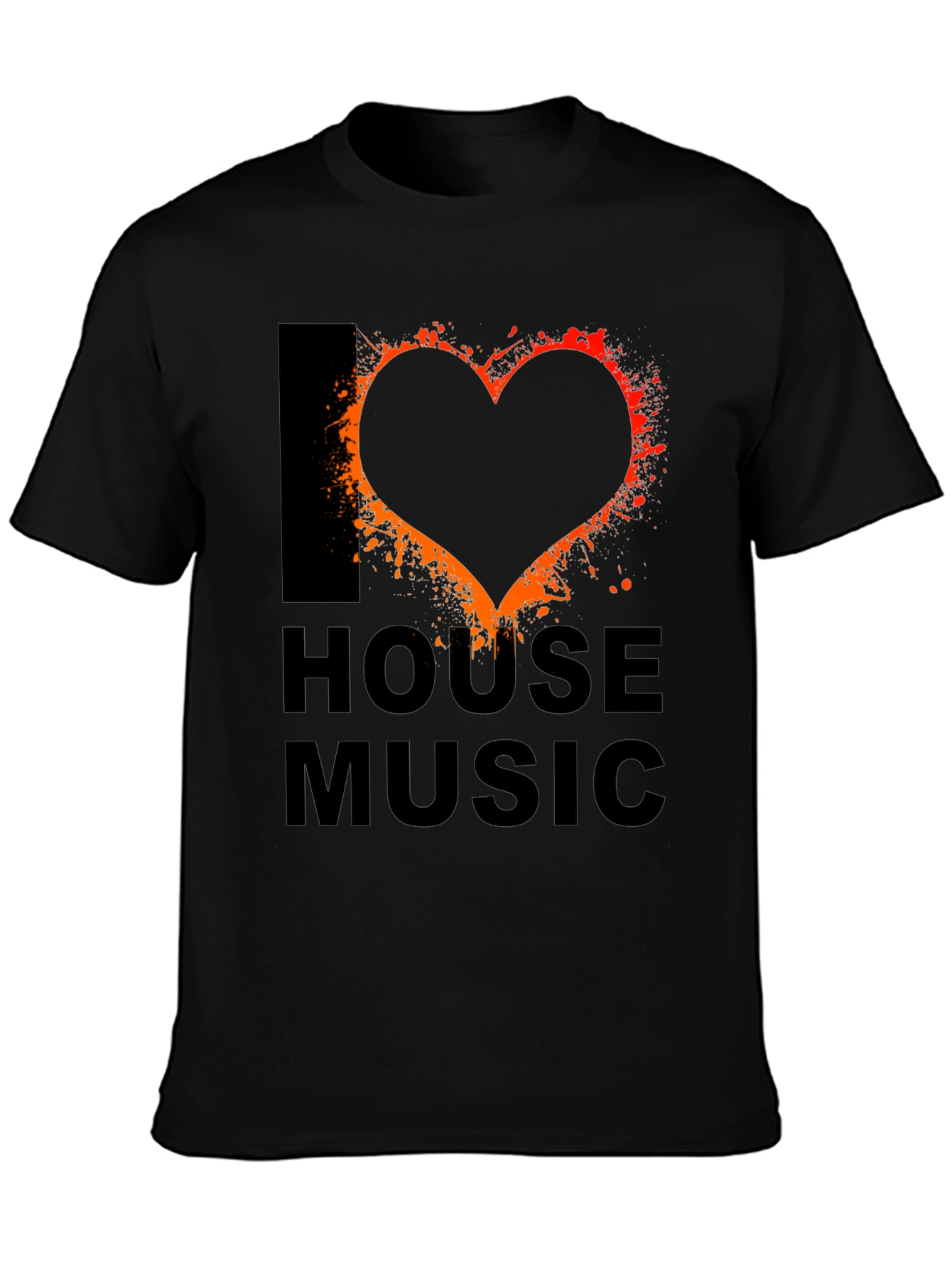 I Love House Music Black T-Shirt