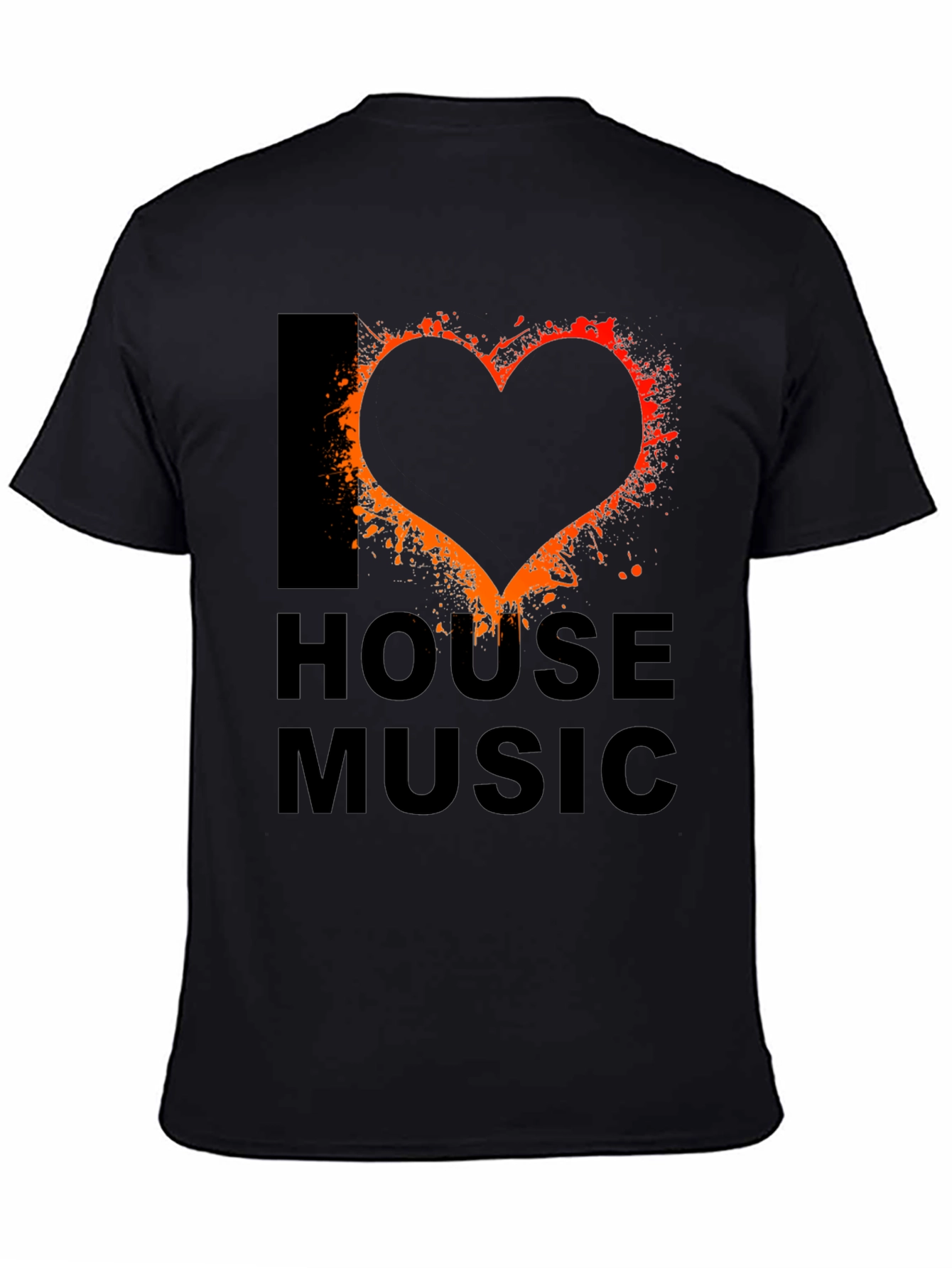 I Love House Music Black T-Shirt