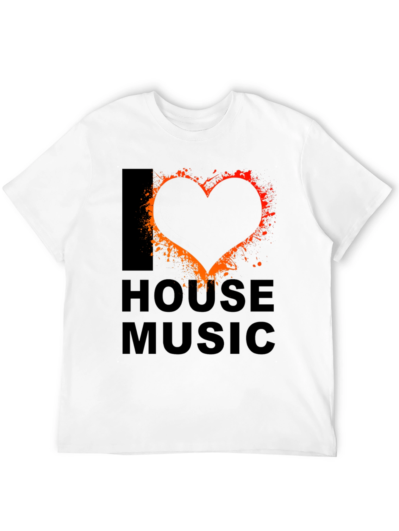 I Love House Music Black T-Shirt