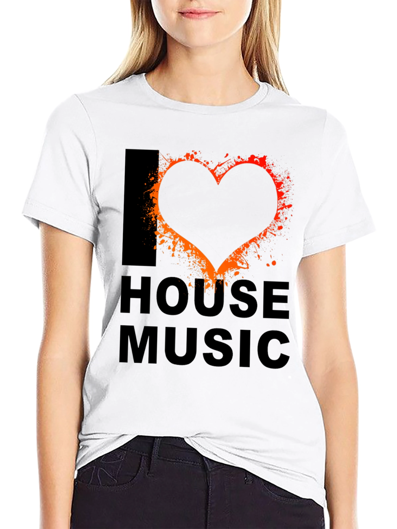 I Love House Music Black T-Shirt