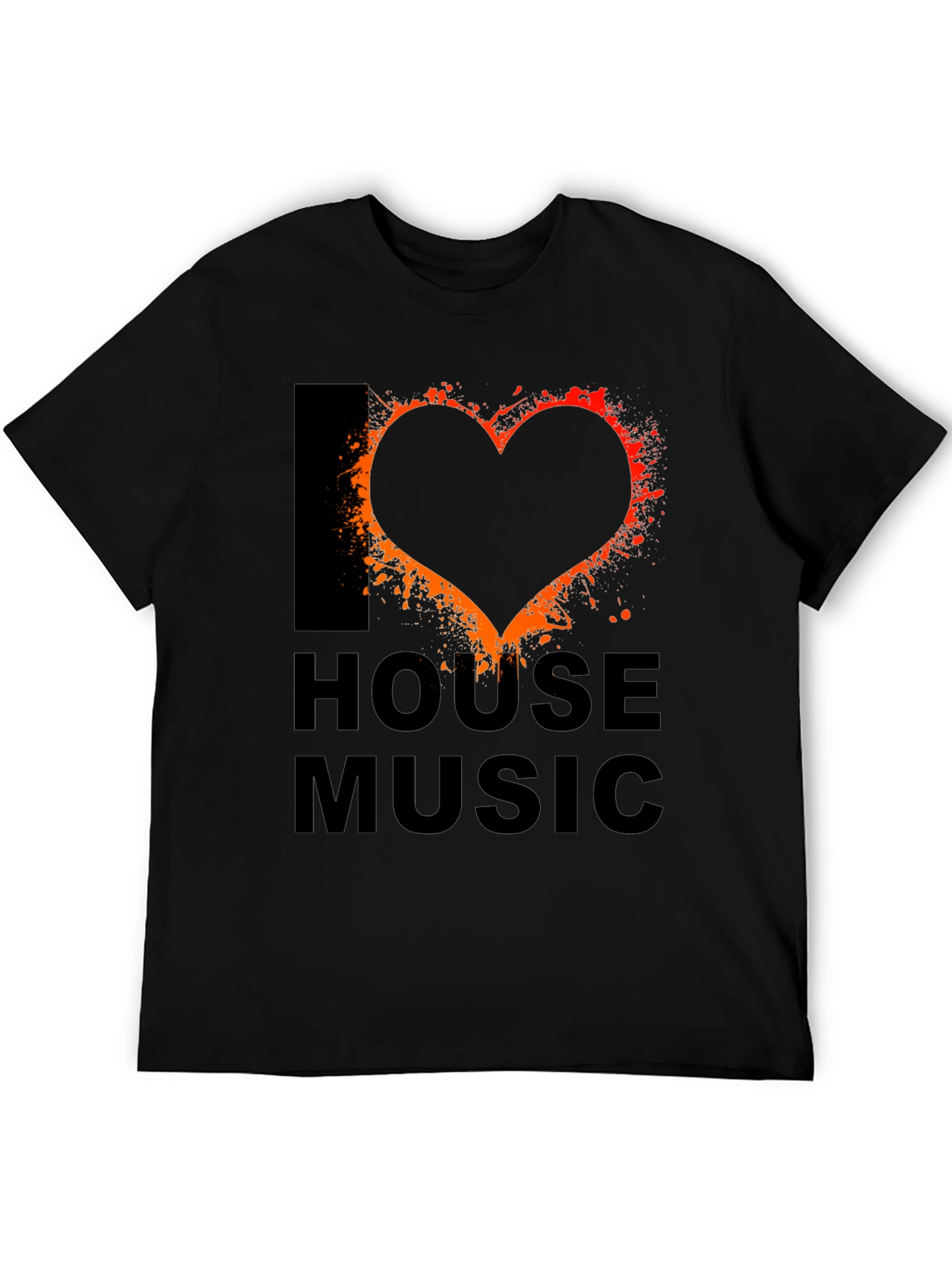 I Love House Music Black T-Shirt