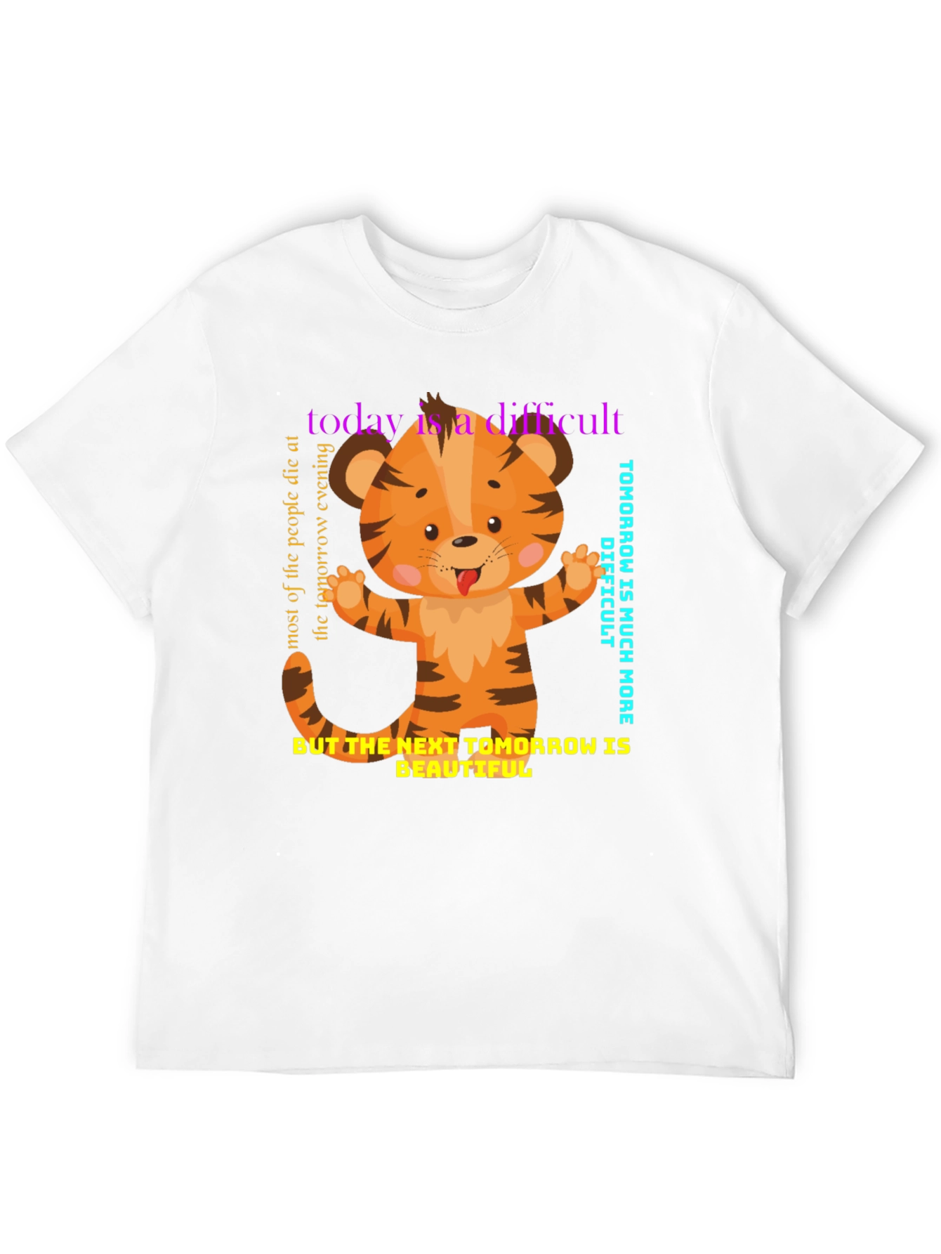 Cute Tiger Graphic Tee - Motivational Design
