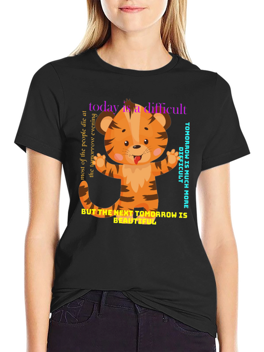 Cute Tiger Graphic Tee - Motivational Design