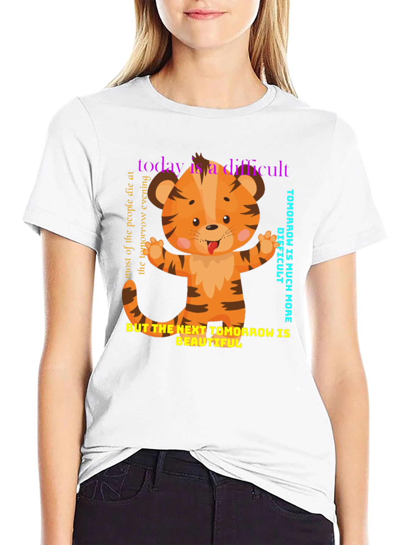 Cute Tiger Graphic Tee - Motivational Design