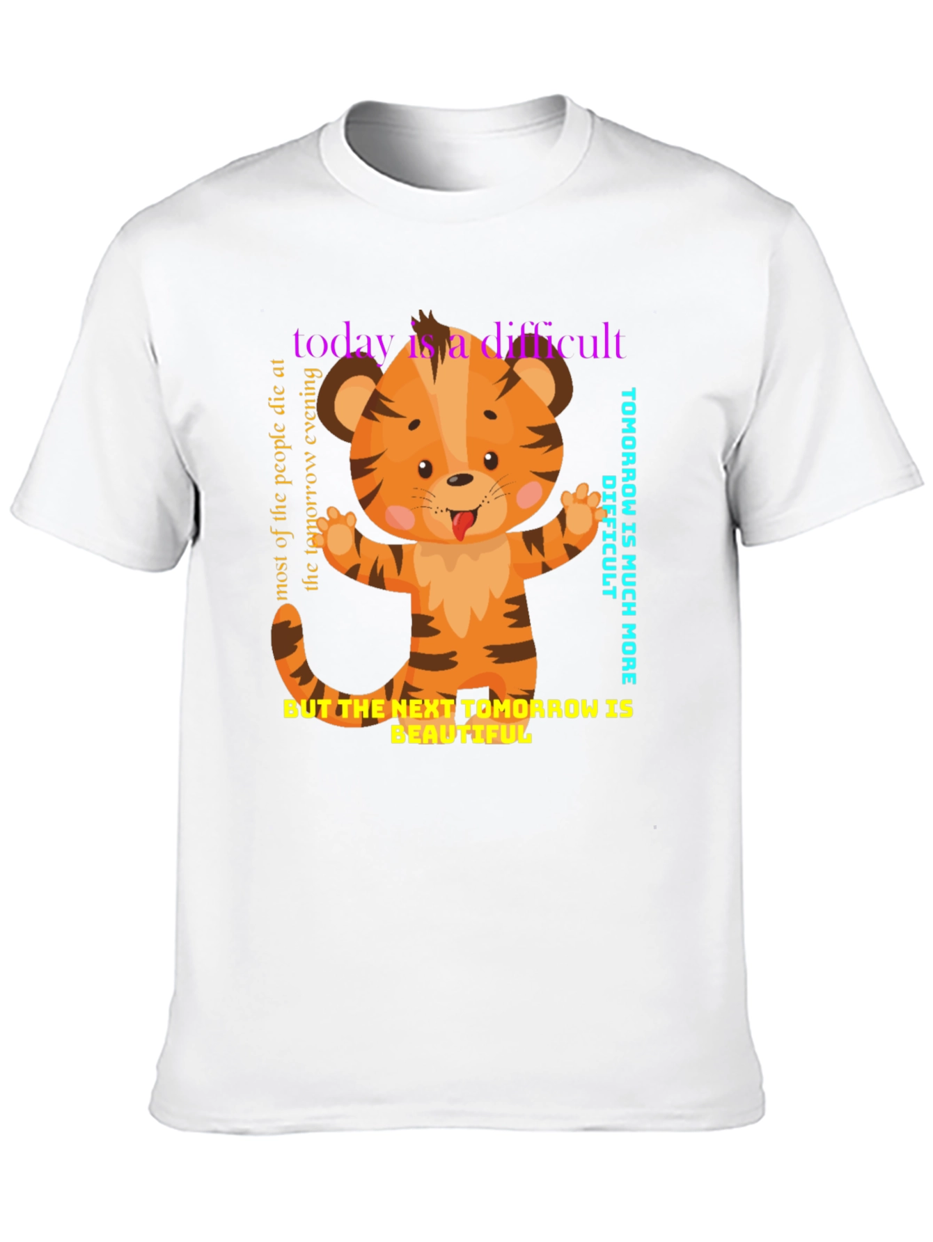 Cute Tiger Graphic Tee - Motivational Design