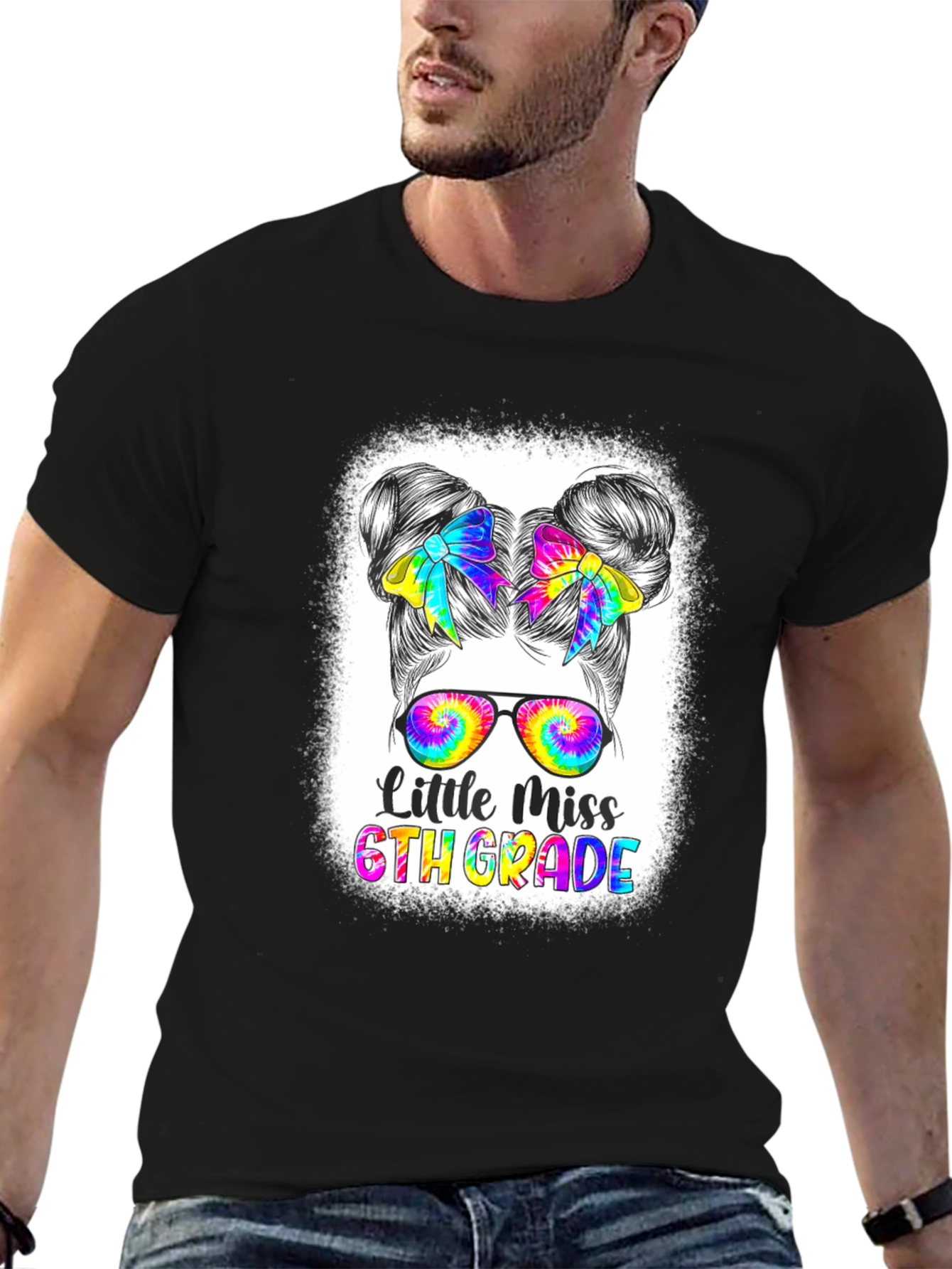 Little Miss 6th Grade Tie Dye T-Shirt