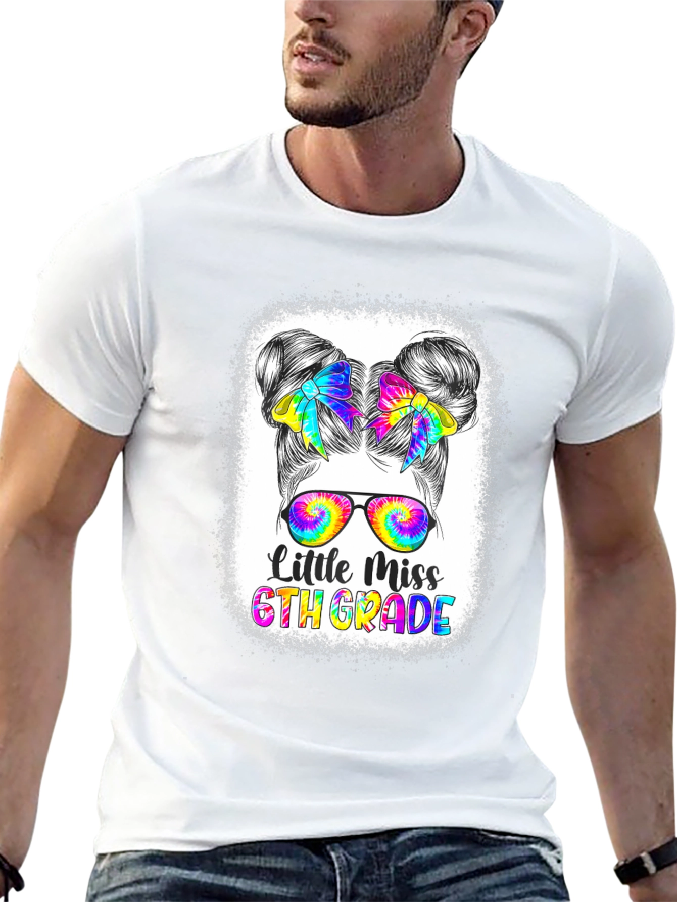 Little Miss 6th Grade Tie Dye T-Shirt