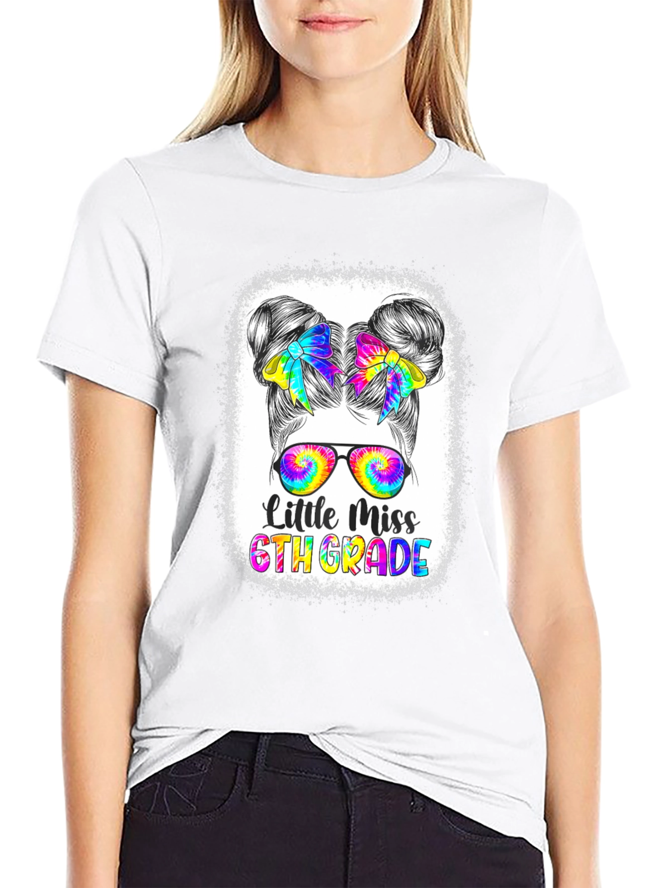 Little Miss 6th Grade Tie Dye T-Shirt