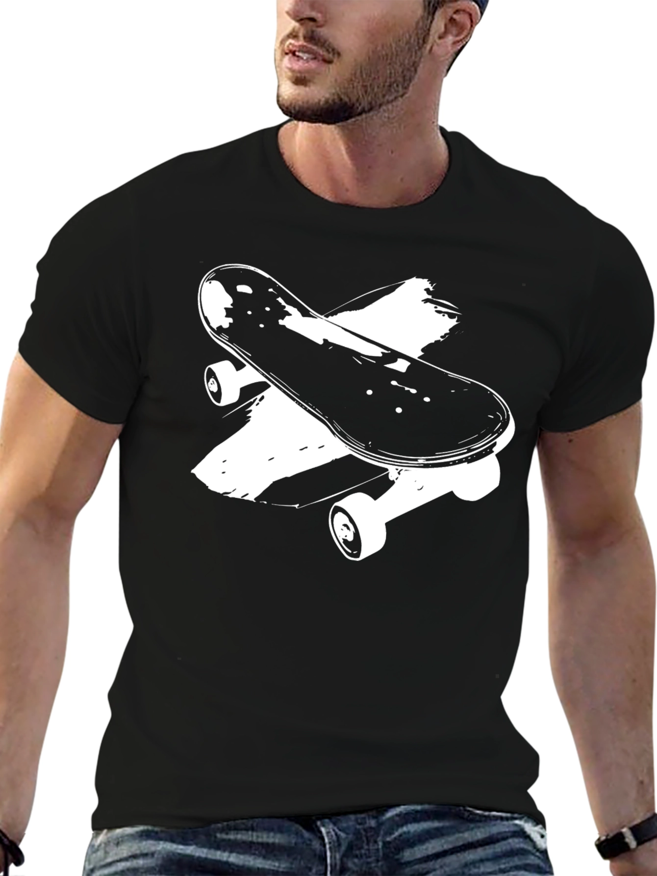 Skateboard Graphic Black T-Shirt