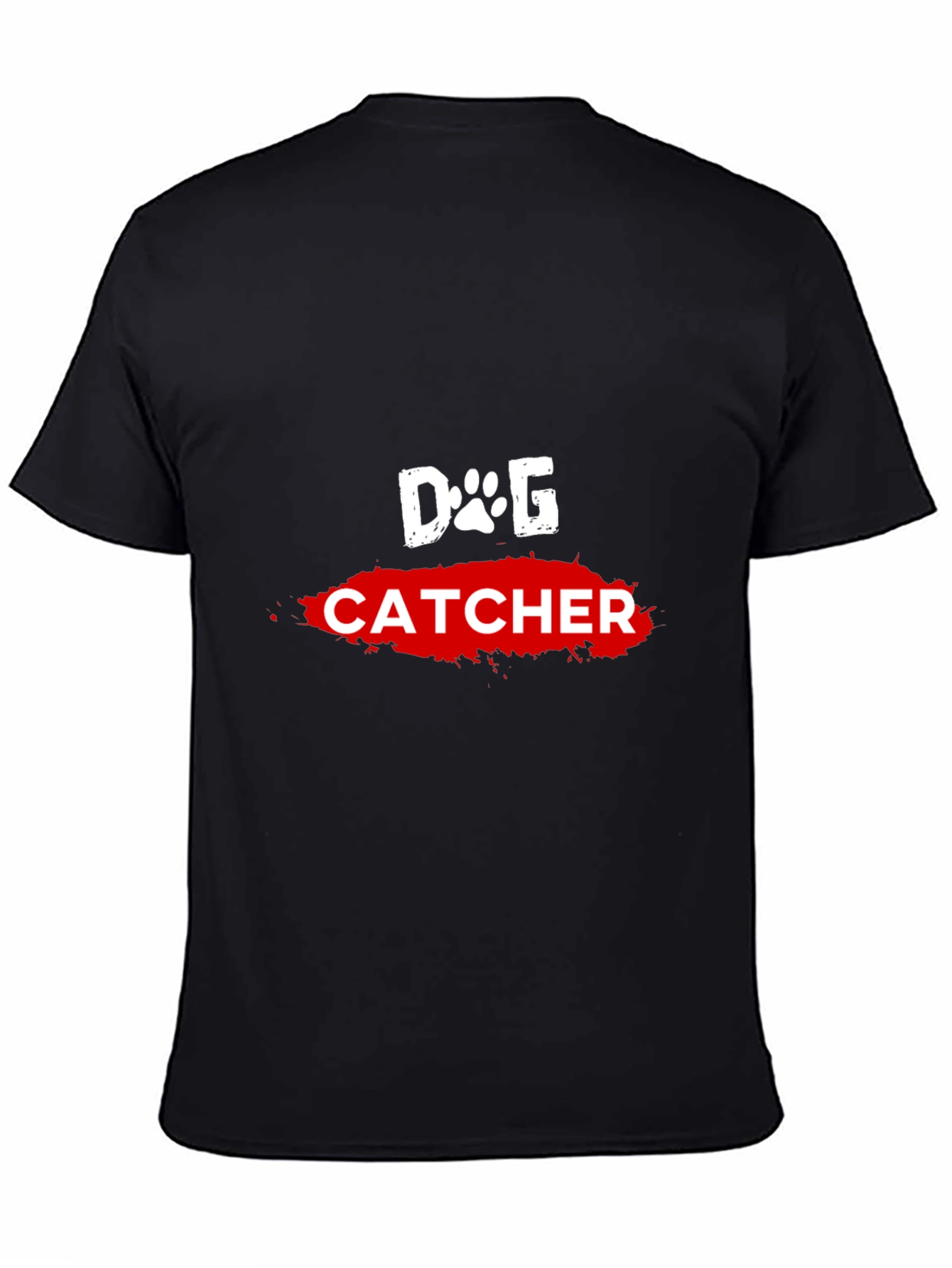 Dog Catcher Graphic Tee - Black Cotton T-Shirt