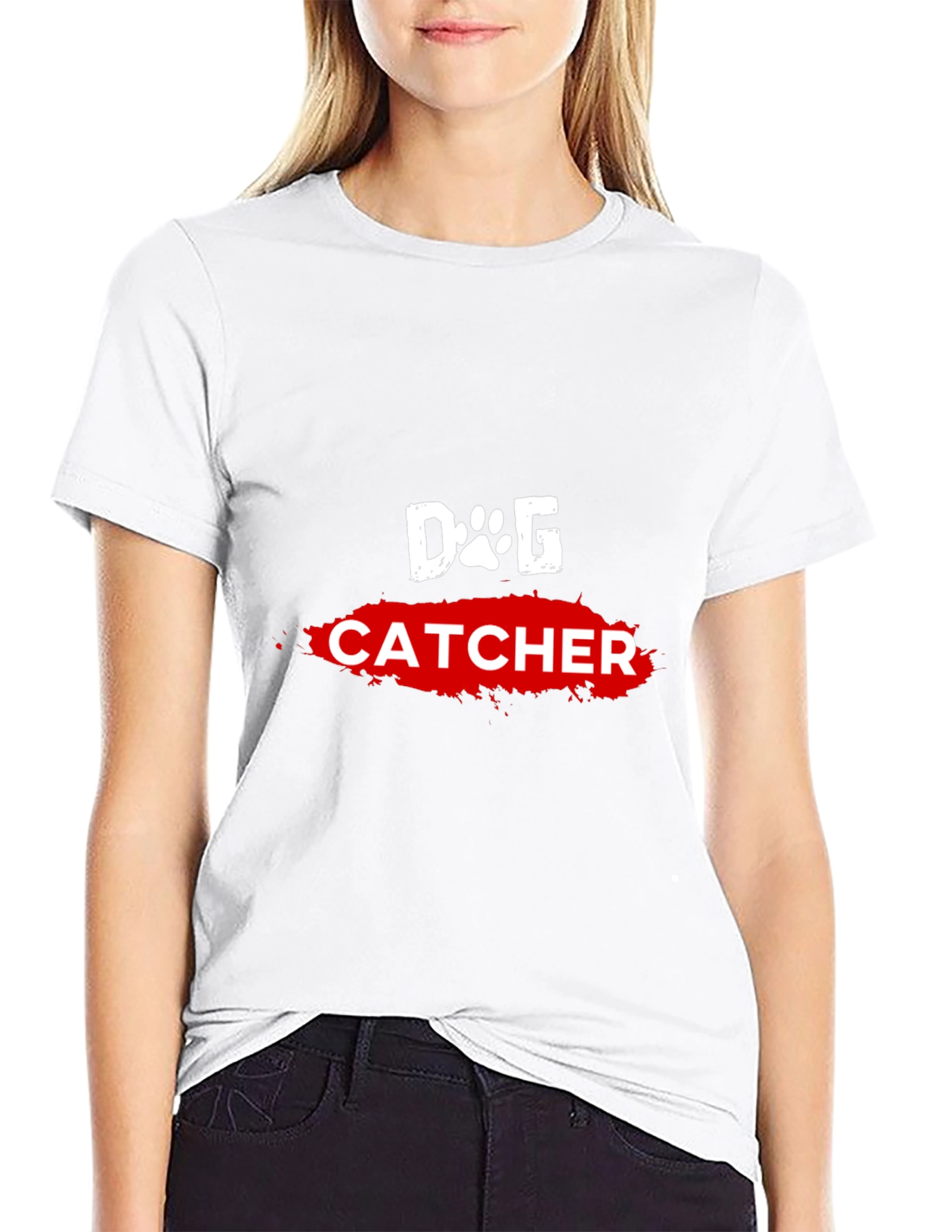 Dog Catcher Graphic Tee - Black Cotton T-Shirt