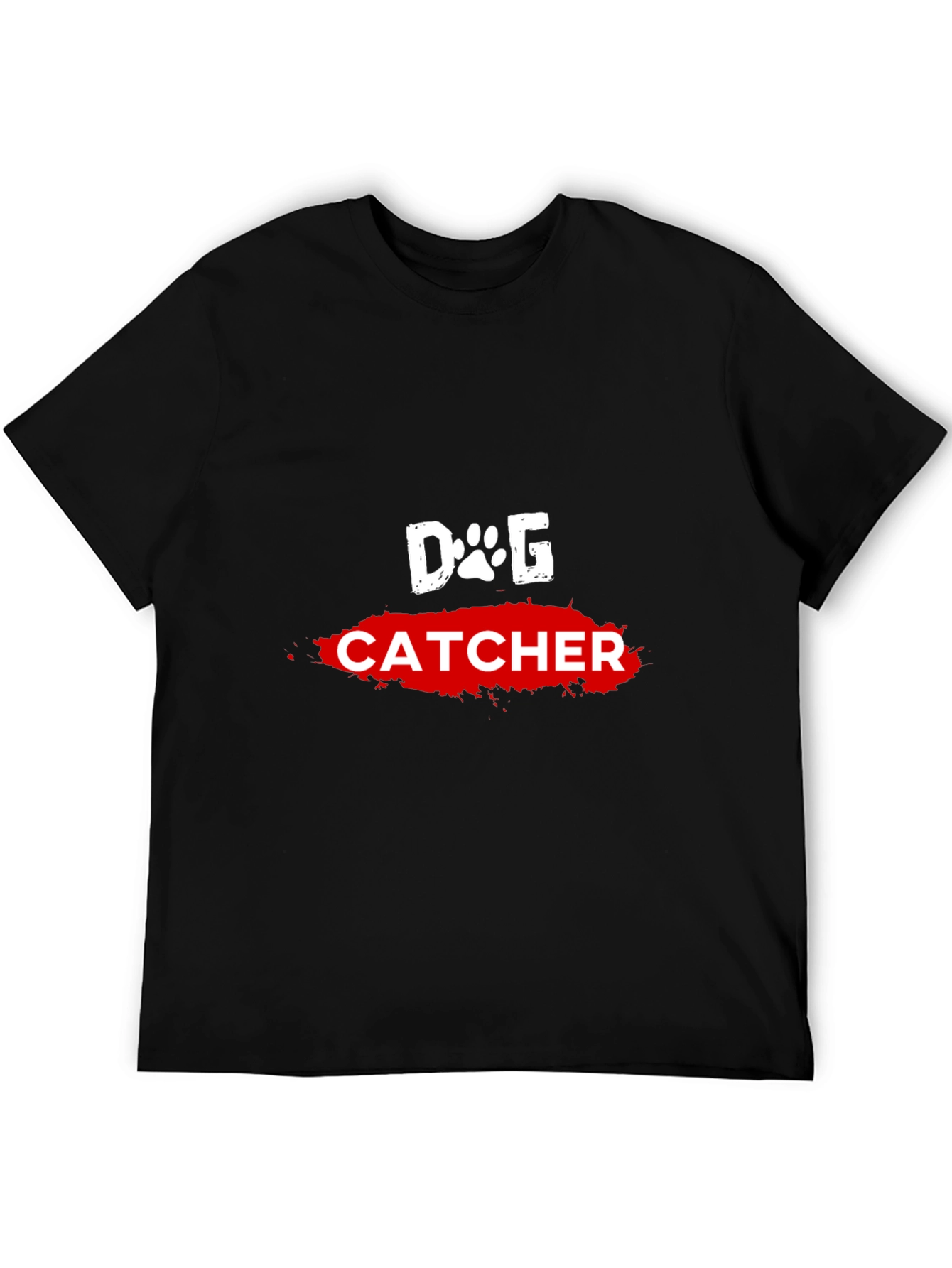 Dog Catcher Graphic Tee - Black Cotton T-Shirt