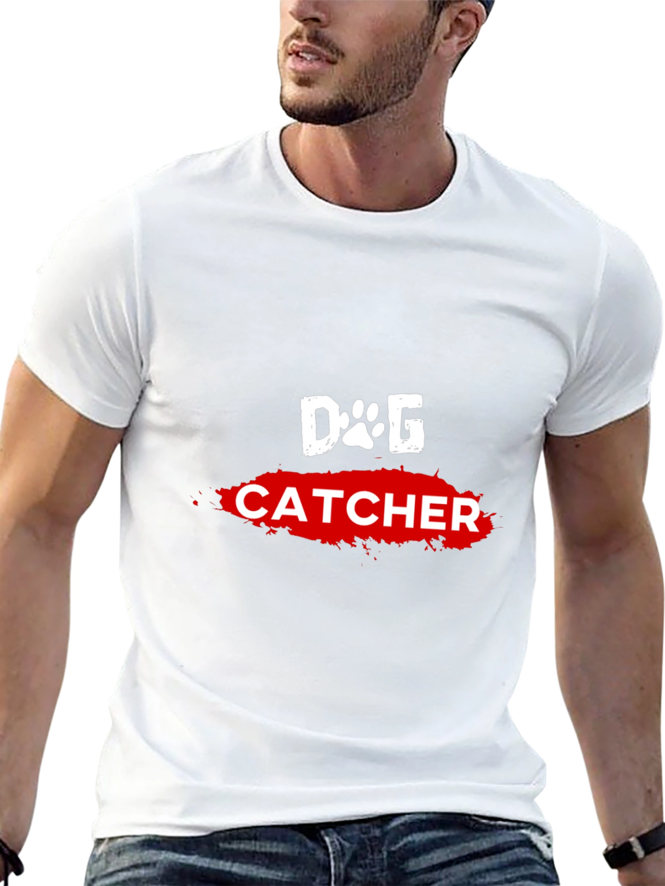 Dog Catcher Graphic Tee - Black Cotton T-Shirt