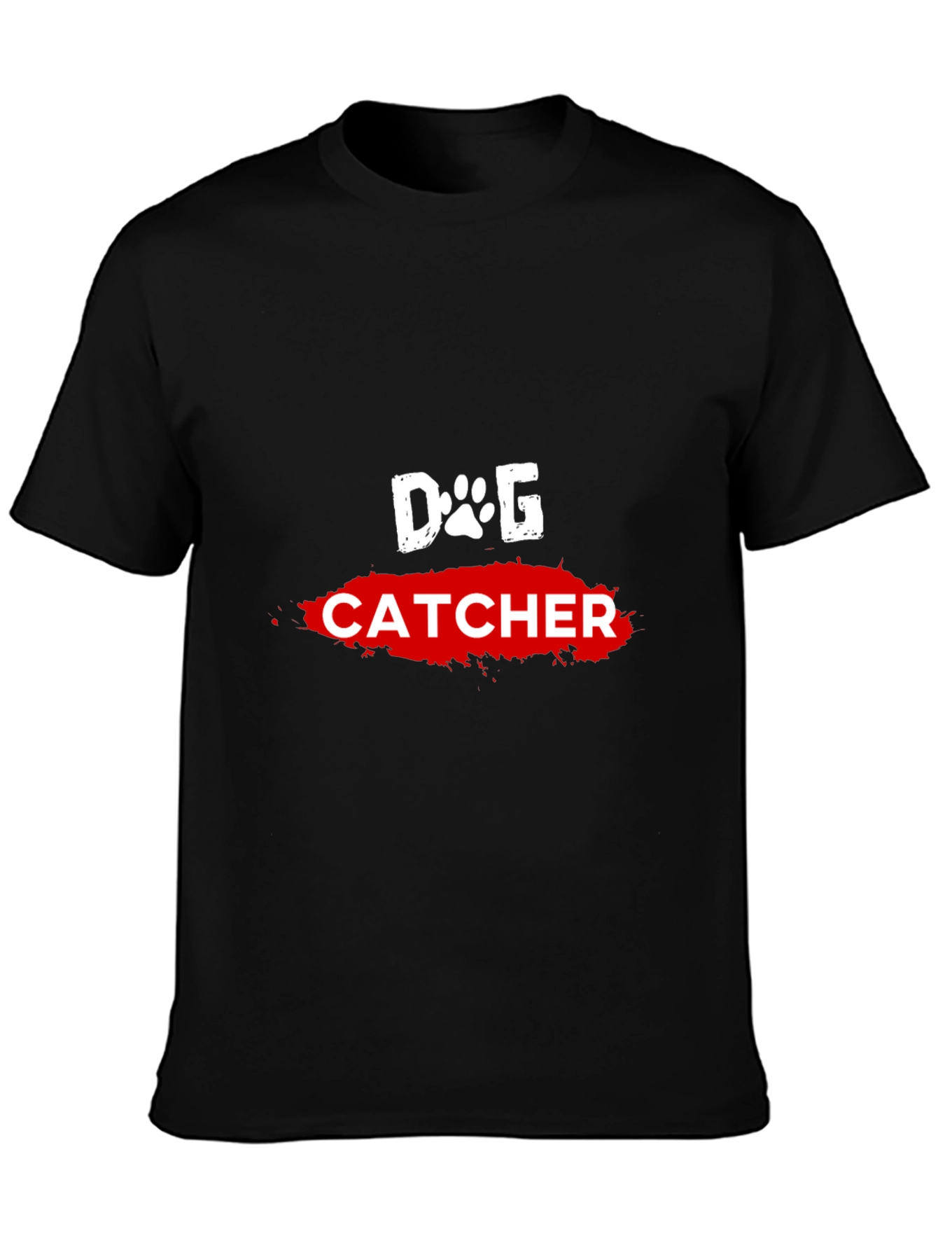 Dog Catcher Graphic Tee - Black Cotton T-Shirt