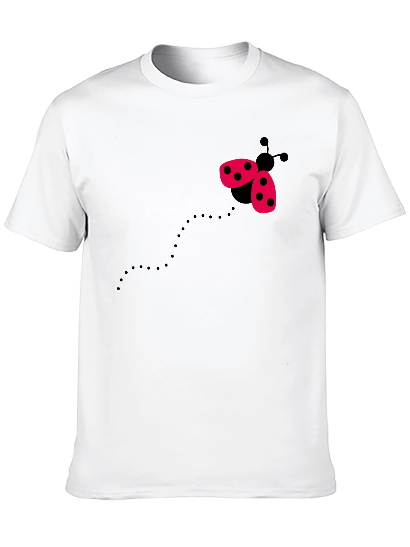 Ladybug Graphic Tee - Black Cotton Shirt