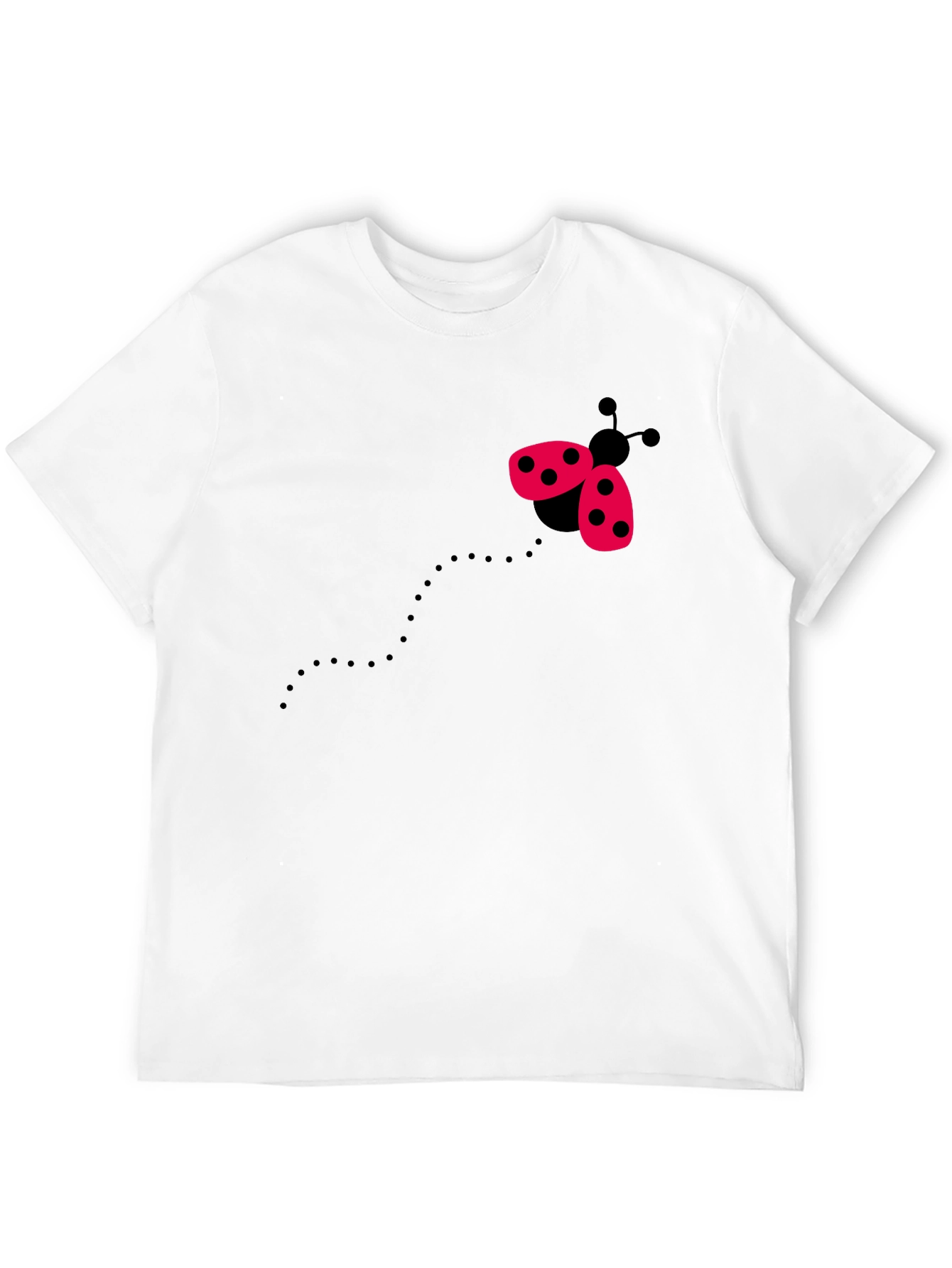Ladybug Graphic Tee - Black Cotton Shirt