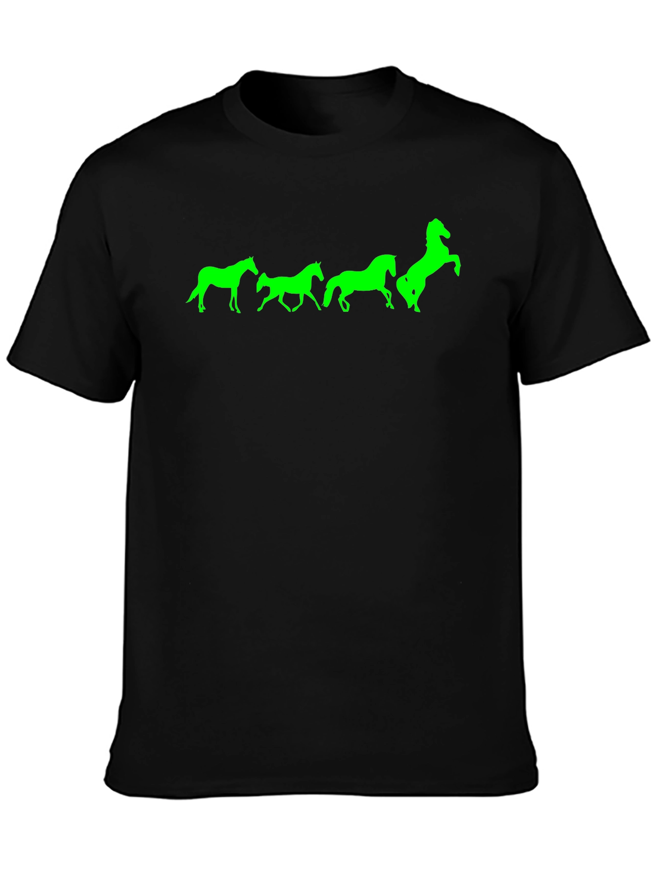 Horse Silhouette T-Shirt - Black Cotton Tee