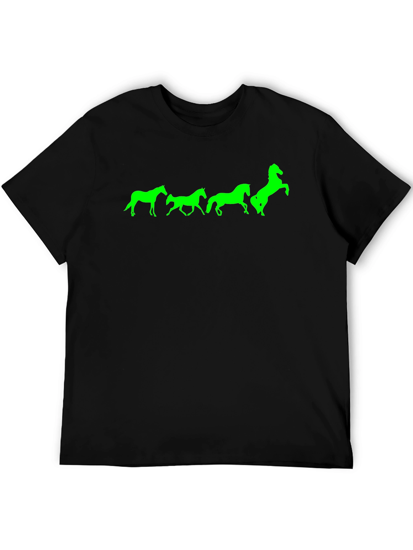 Horse Silhouette T-Shirt - Black Cotton Tee