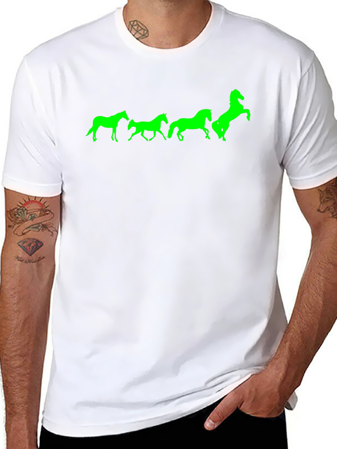 Horse Silhouette T-Shirt - Black Cotton Tee