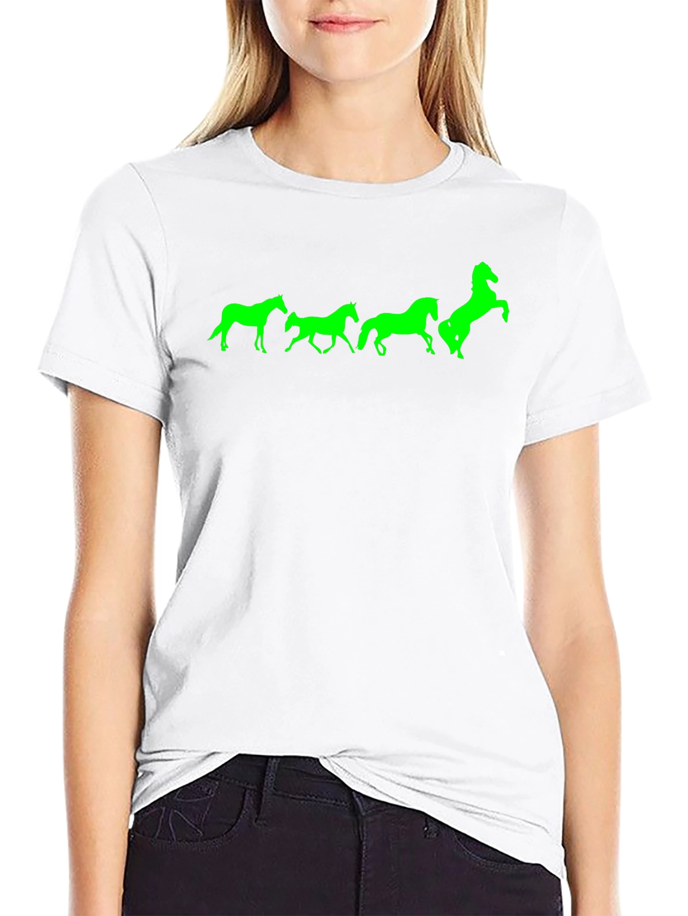 Horse Silhouette T-Shirt - Black Cotton Tee