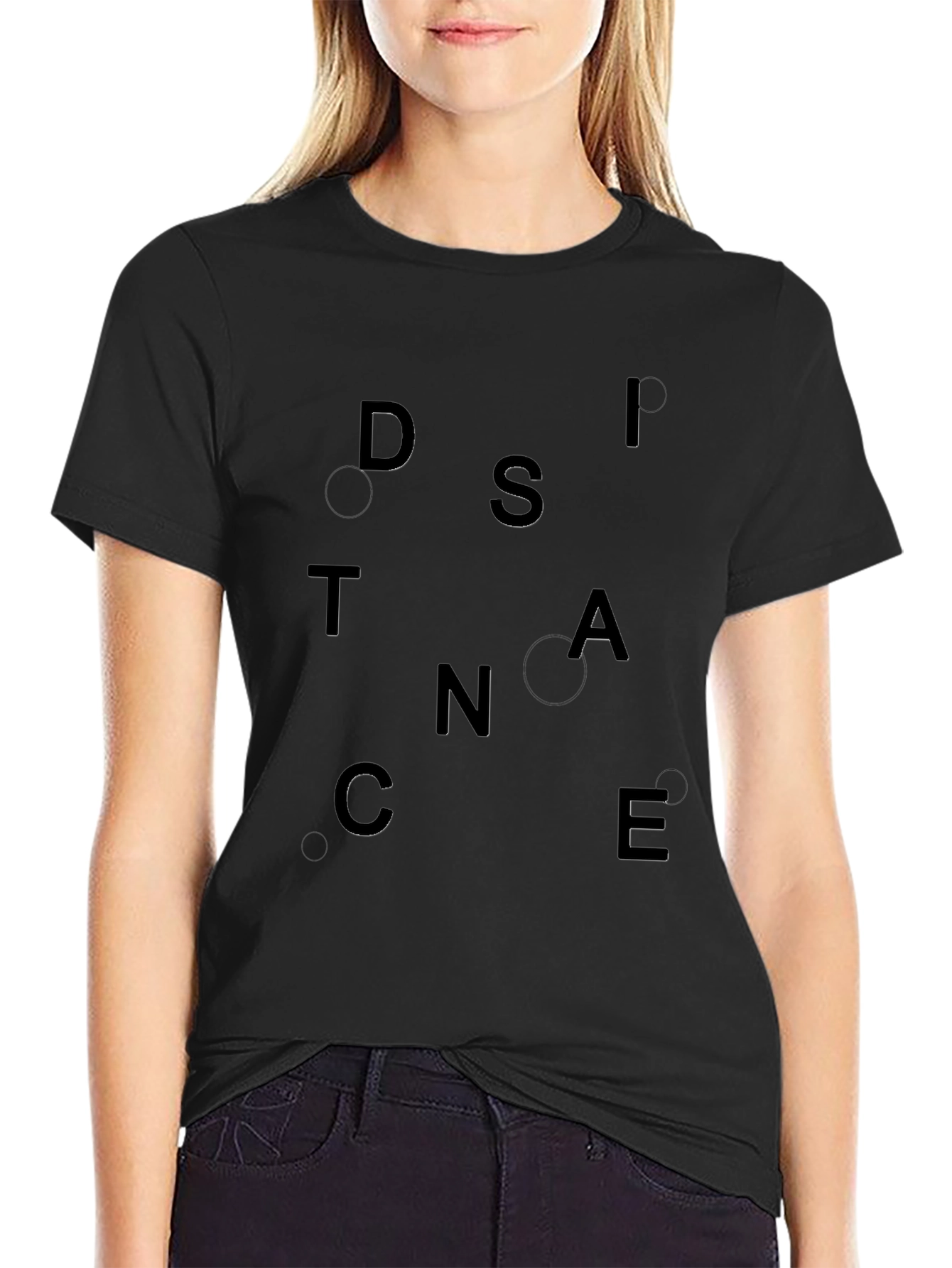 Distance - Black Graphic Tee for Men