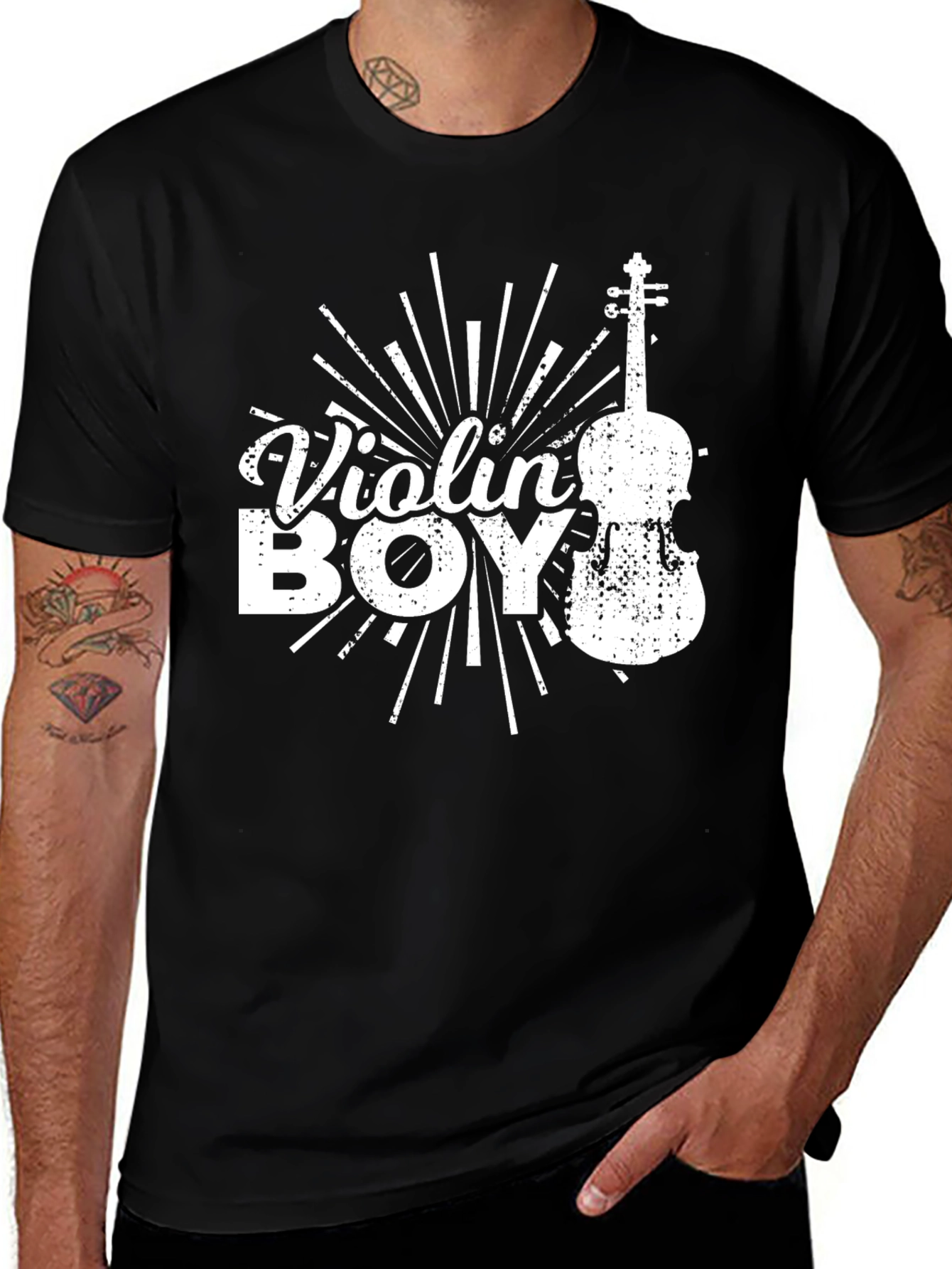 Violin Boy Graphic Print T-Shirt