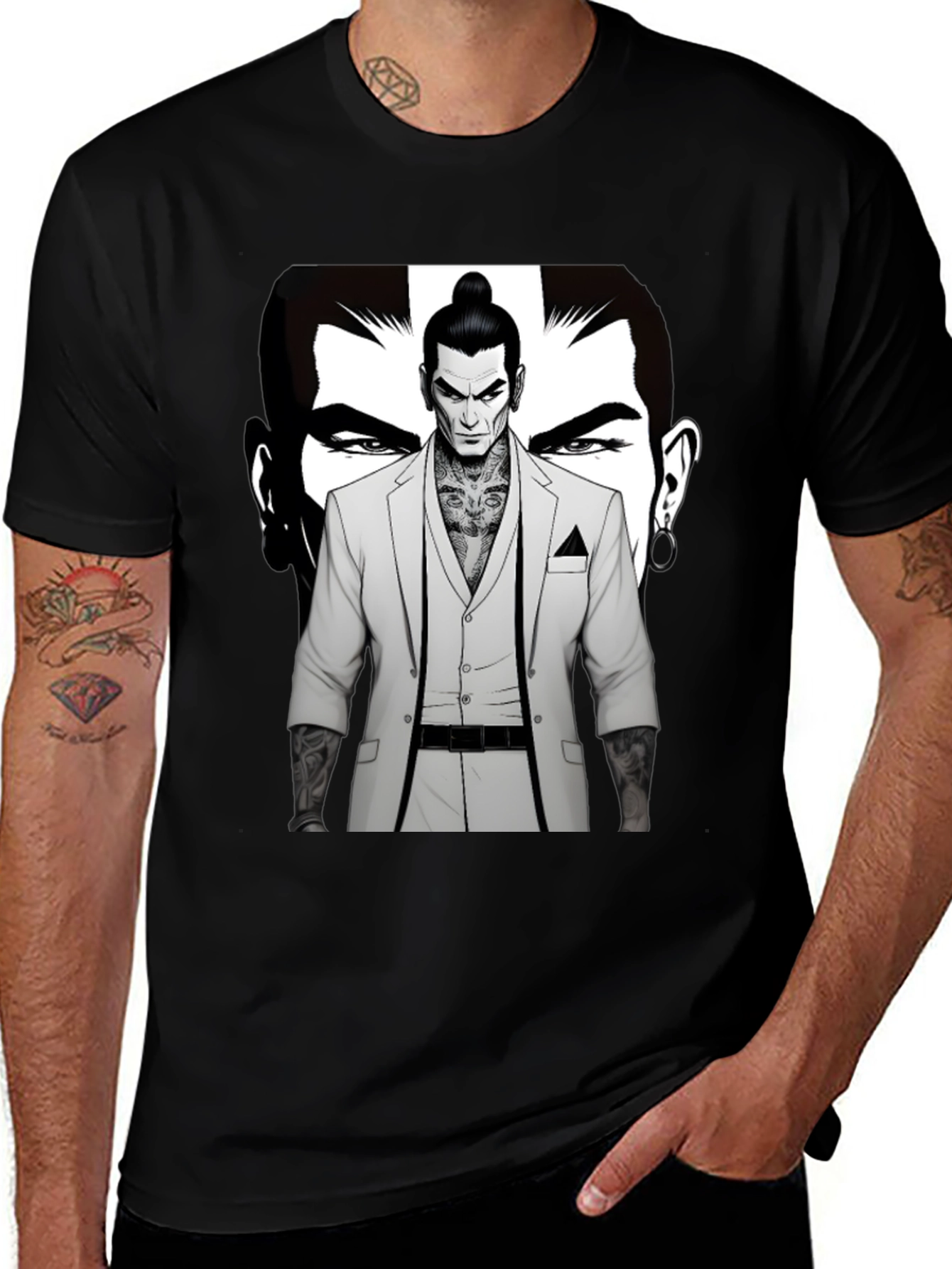 Stylish Graphic Tee - Man in Suit