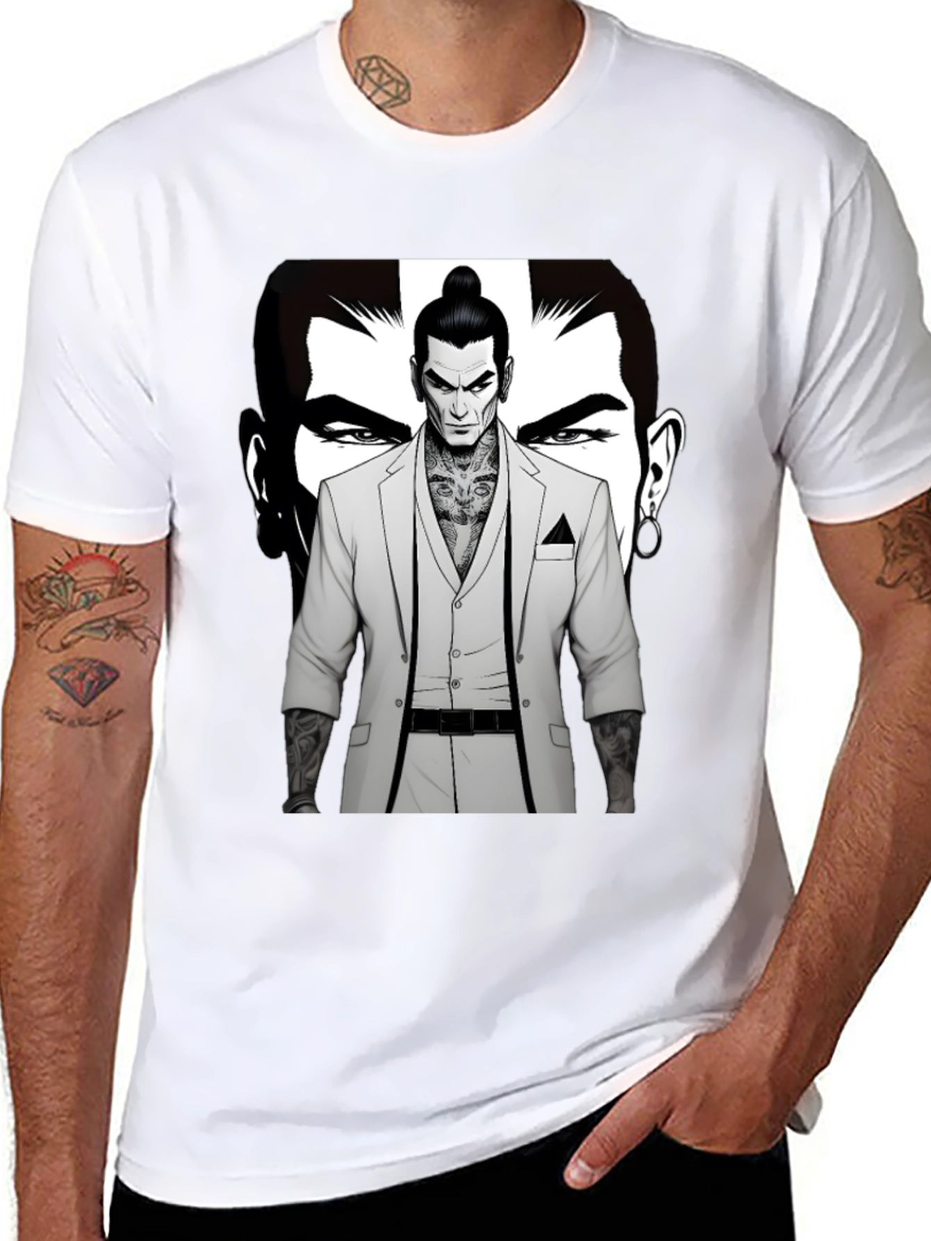 Stylish Graphic Tee - Man in Suit