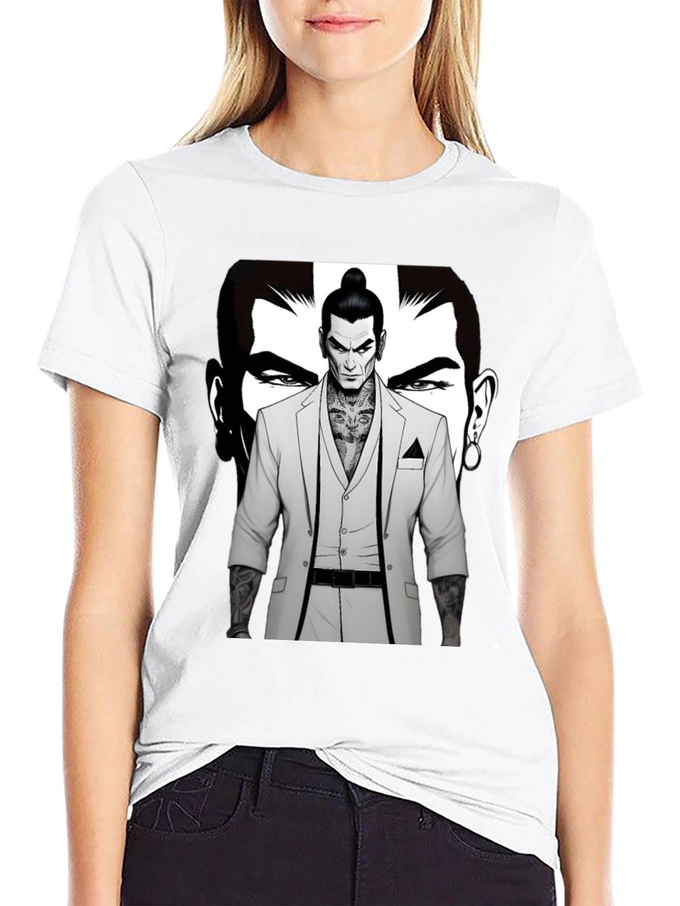 Stylish Graphic Tee - Man in Suit